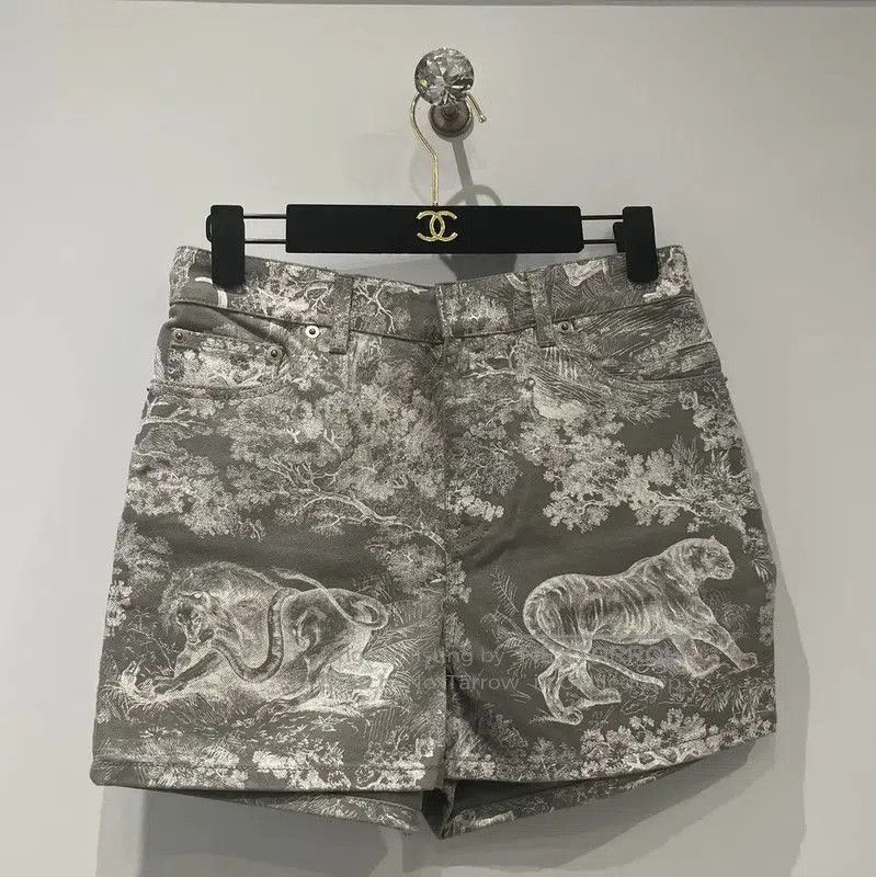 Dior Dior Gray Cotton Pattern Women's Shorts . Size 26" / US 2 / IT 38 - 1 Thumbnail