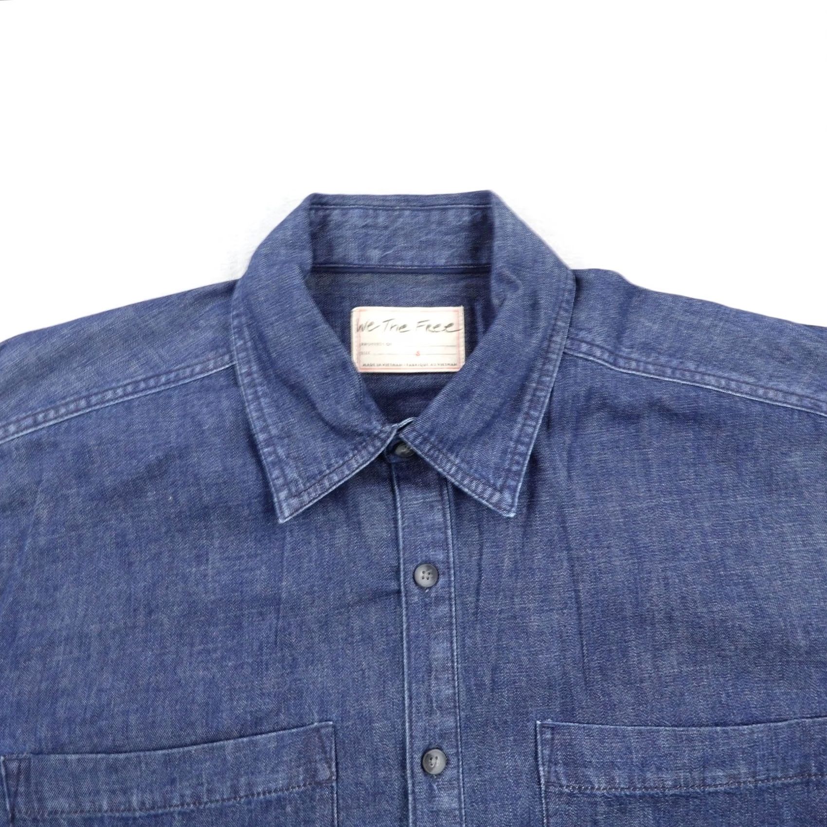 Free People Free People Shirt Womens Small Blue Denim Oversized Top Boho NWOT Size S / US 4 / IT 40 - 2 Thumbnail