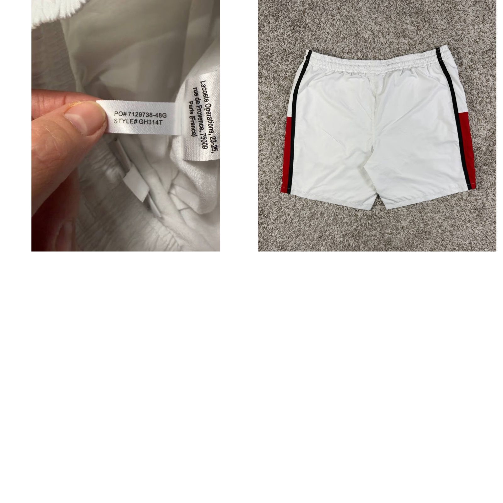 Lacoste Lacoste Sport Shorts Mens 3XL White Lined Athletic Tennis Shorts Size US 39 - 9 Thumbnail