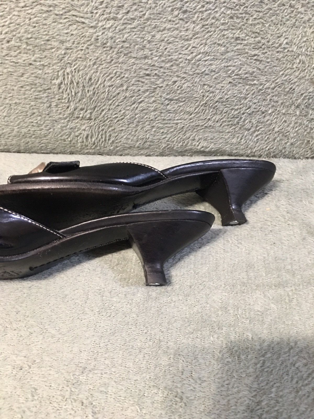 Prada PRADA Black Big Buckle Patent Leather Kitten Heels EU 40 Size US 10 / IT 40 - 13 Thumbnail