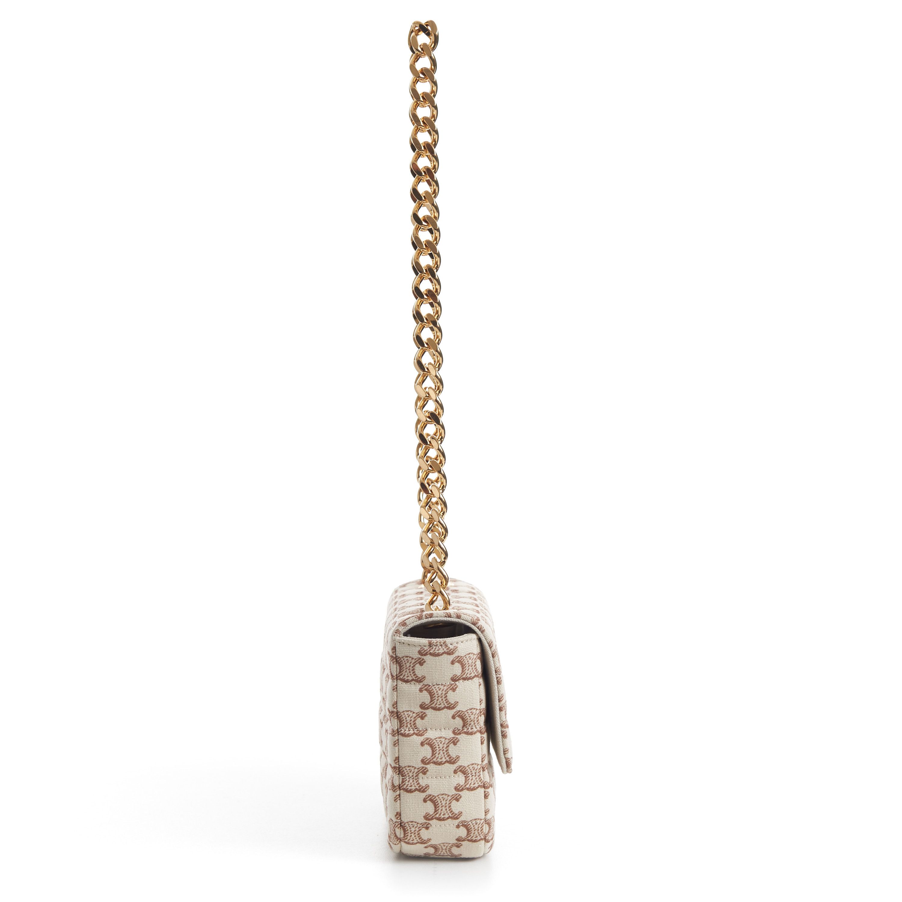 Celine Chain Shoulder Bag - Matelasse - Triomphe Canvas Print White Size ONE SIZE - 7 Thumbnail