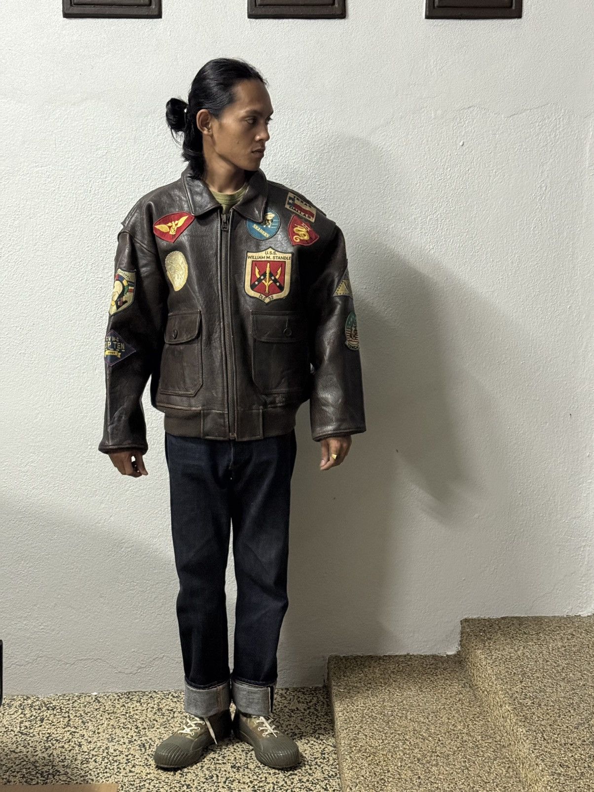 Avirex Vintage Avirex Leather Jacket Top Gun Maverick Full Patches Size US S / EU 44-46 / 1 - 22 Thumbnail