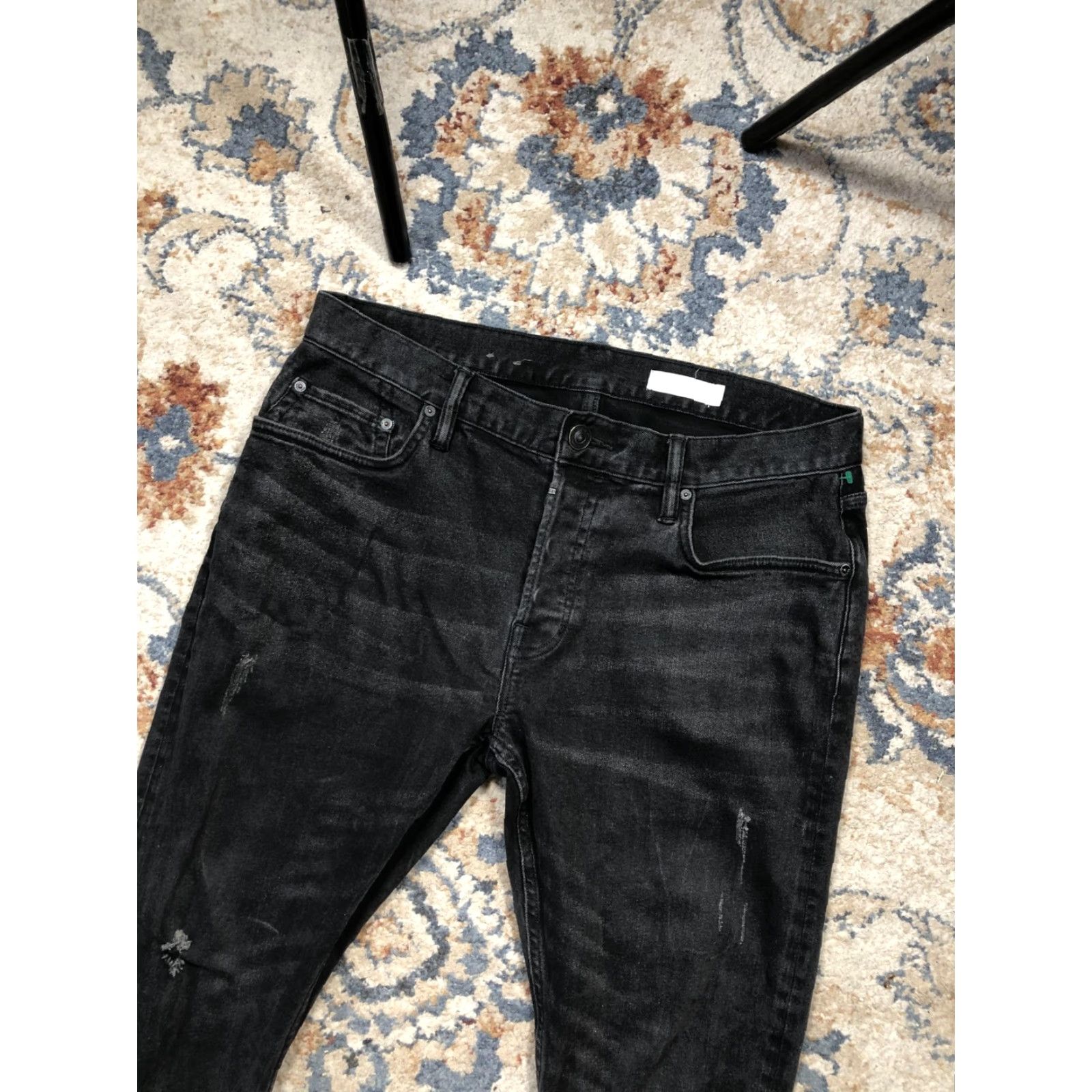 Allsaints AllSaints Jeans Rex Skinny Fit Distressed Denim Black Wash 32 Mens Size US 32 / EU 48 - 5 Thumbnail