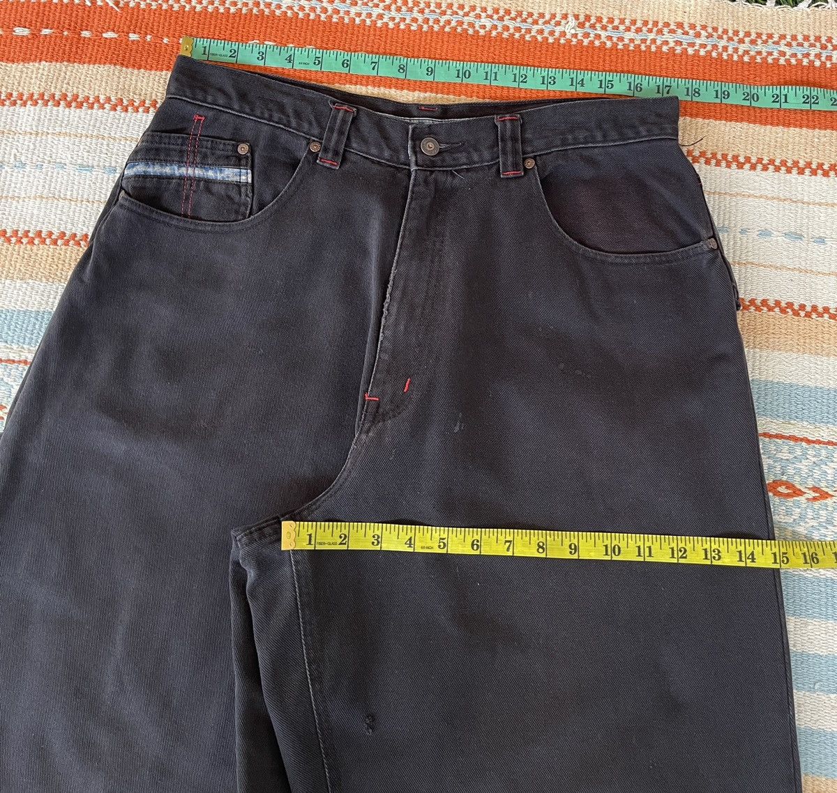 Marc Buchanan Vintage 90s🔥PELLE PELLE🔥Carpenter Baggy Faded Jeans Size US 35 - 7 Thumbnail