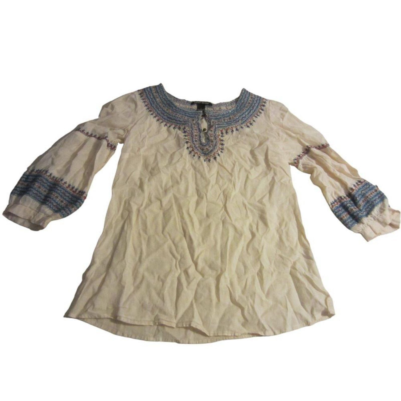 Lucky Brand Lucky Brand Peasant Boho Embroidered Tunic Top Small Size S / US 4 / IT 40 - 2 Thumbnail
