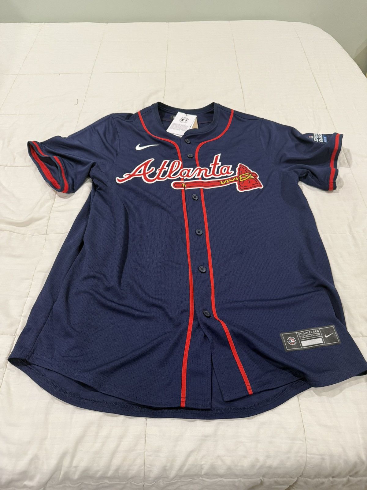 MLB navy blue atlanta braves jersey Size US L / EU 52-54 / 3 - 1 Thumbnail
