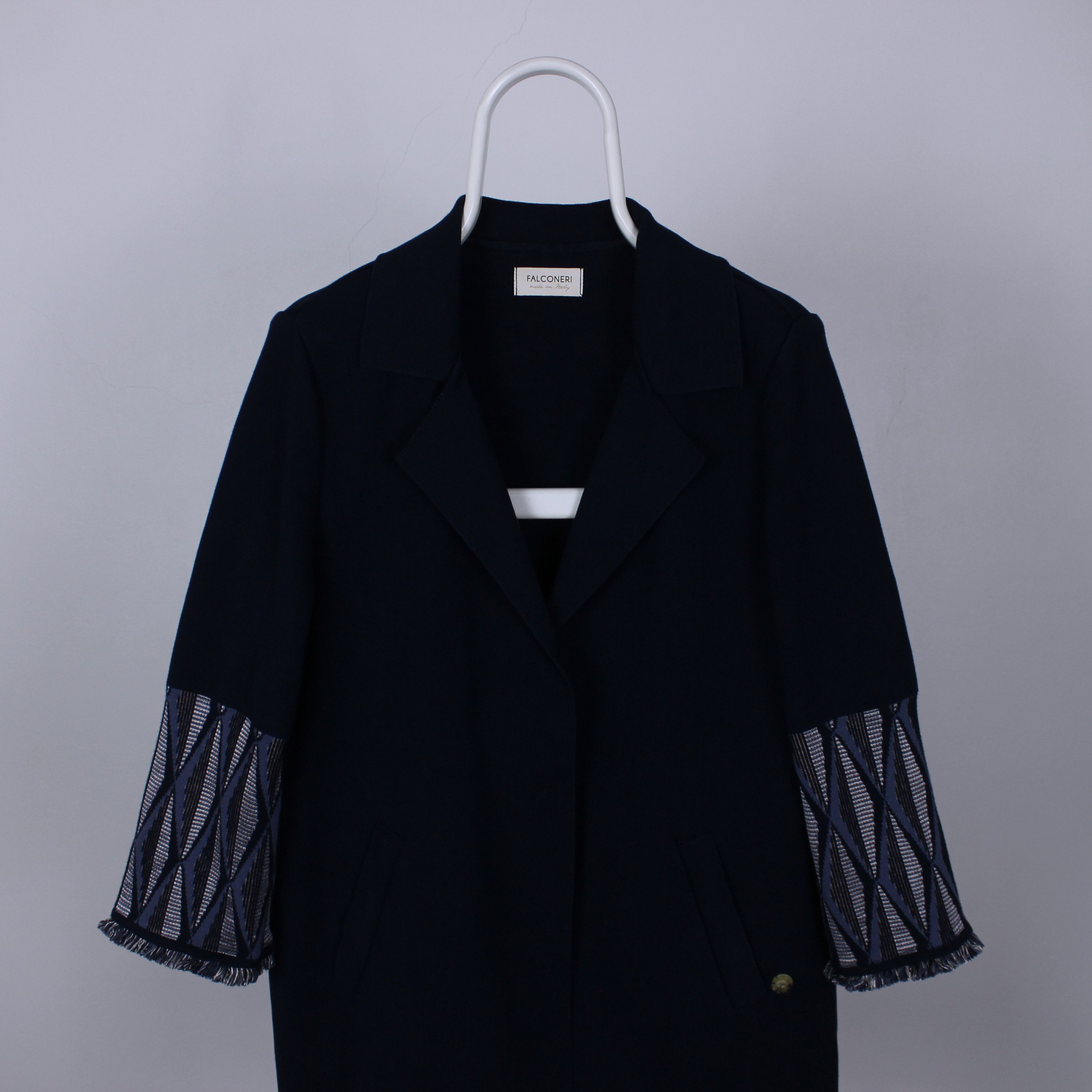 Falconeri coat jacket women blue cotton trench women L