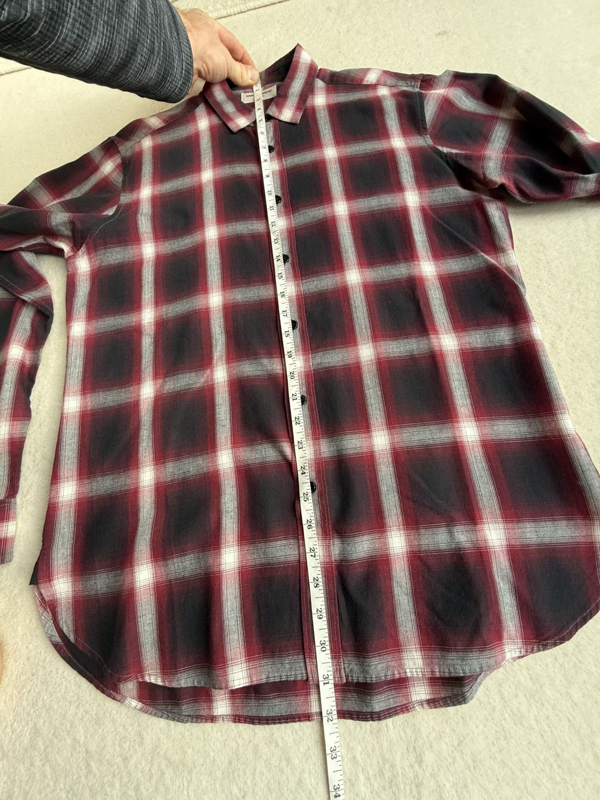 Saint Laurent Paris FW14 Saint Laurent Hedi Slimane red black flannel shirt 40 Size US L / EU 52-54 / 3 - 5 Thumbnail