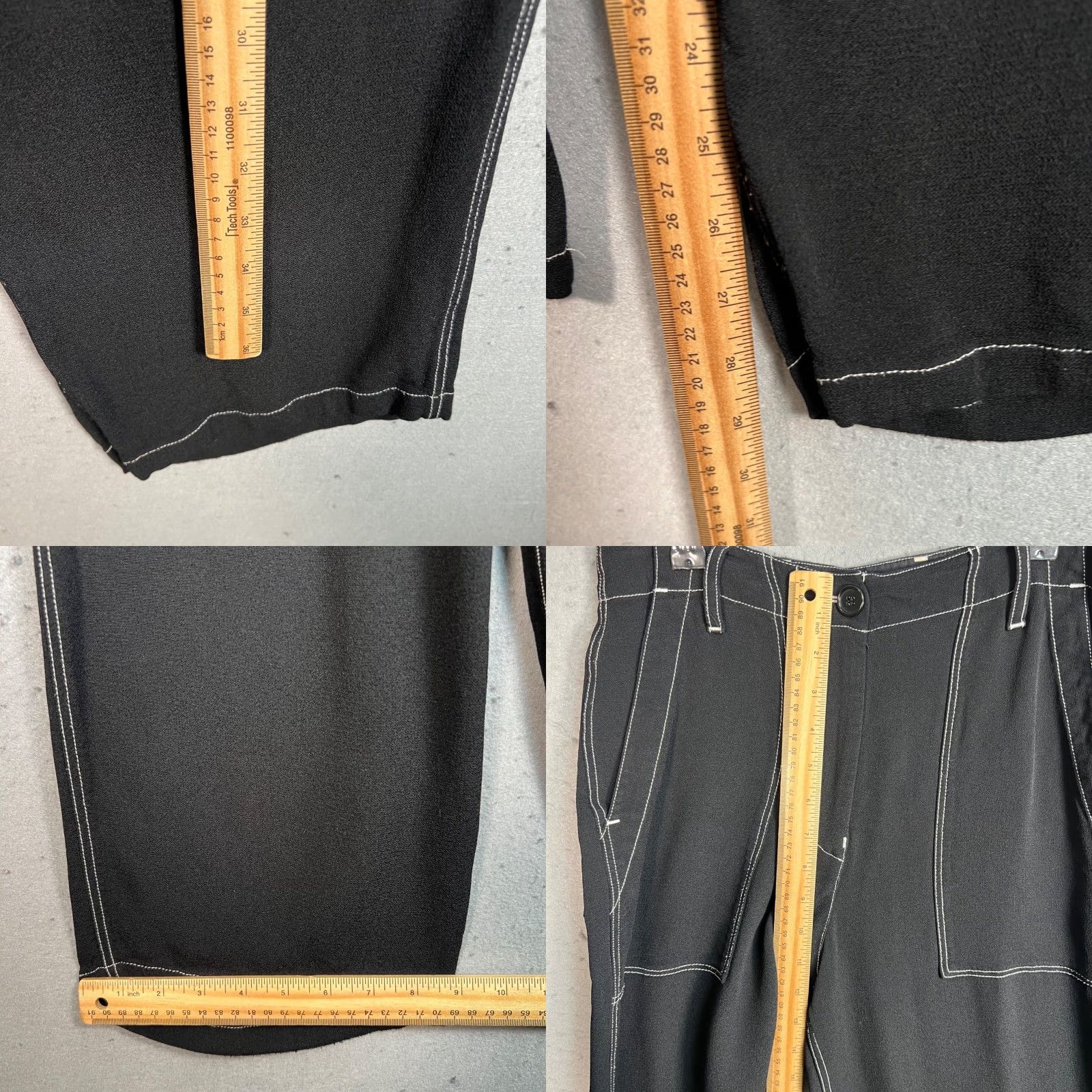 Arket Arket Black High-Waisted Trousers With Contrast Stitching Womens 36 Pants Wide-Leg Spring Summer Adults Womens Size 25" / US 0 / IT 36 - 8 Thumbnail