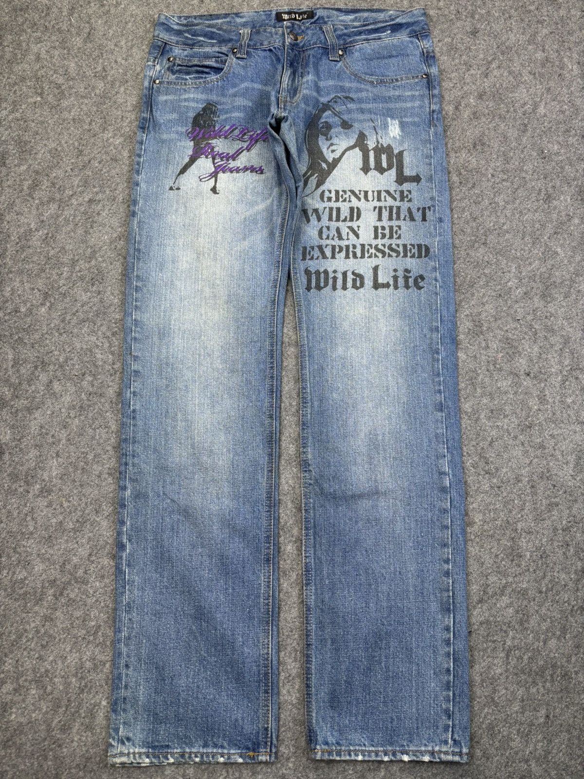 Japanese Brand STATEMENT DENIM🔥Wild Life Japan Hysteric Style Denim F878 Size US 33 - 15 Thumbnail