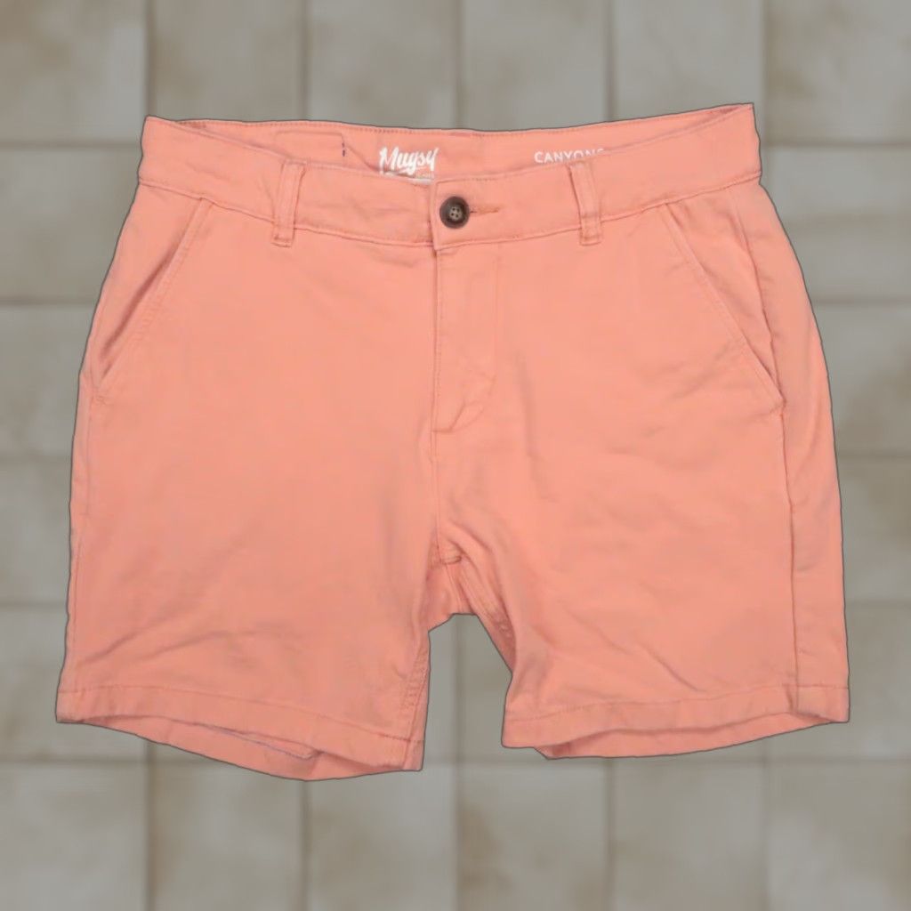 Vintage MUGSY Shorts Mens 30 Coral Canyons Stretch Flat Front Chino 6" Red Regular 30 in Cotton Spandex Viscose Size US 30 / EU 46 - 1 Thumbnail