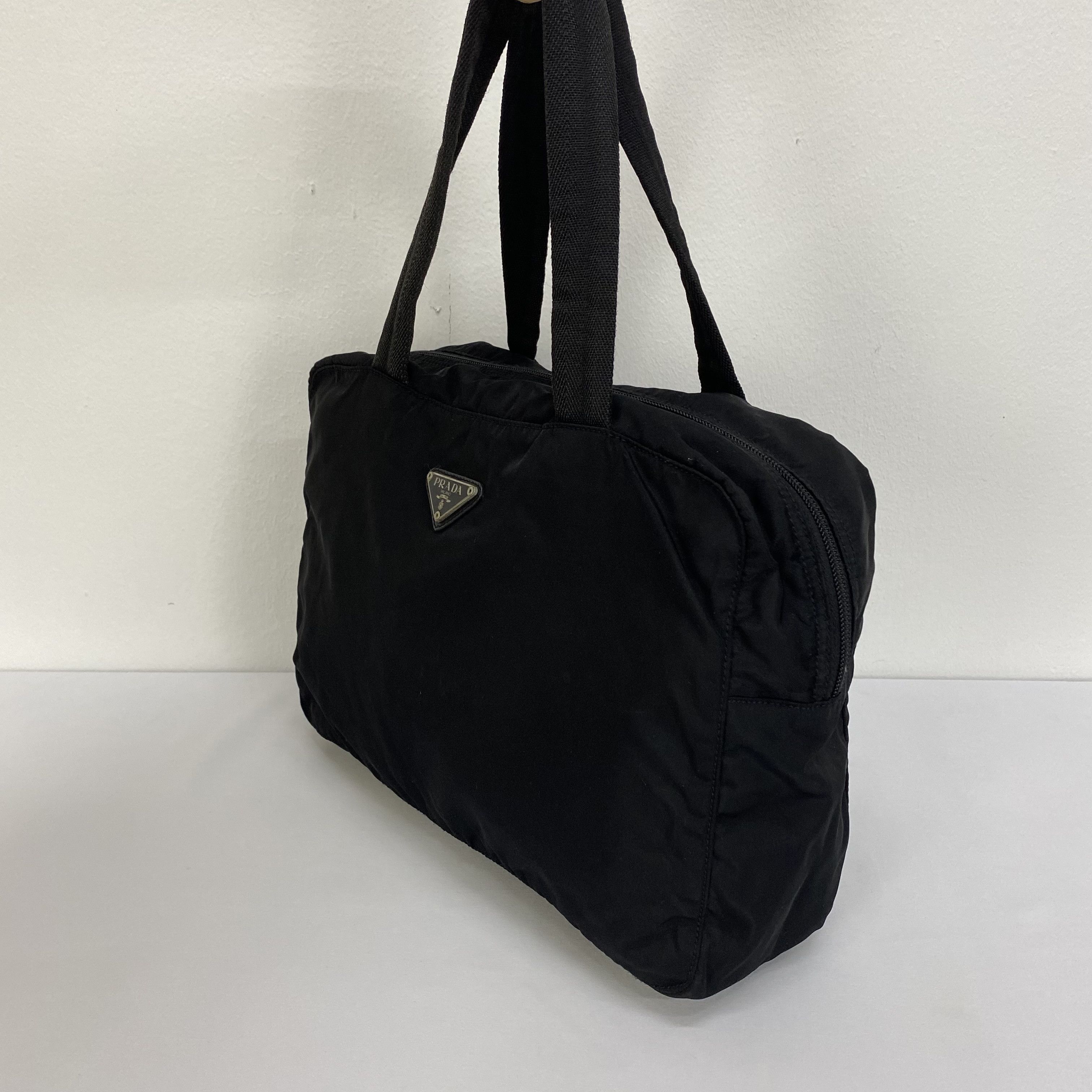 Prada Vintage Nylon Prada Bag Luxury Black Size ONE SIZE - 2 Thumbnail