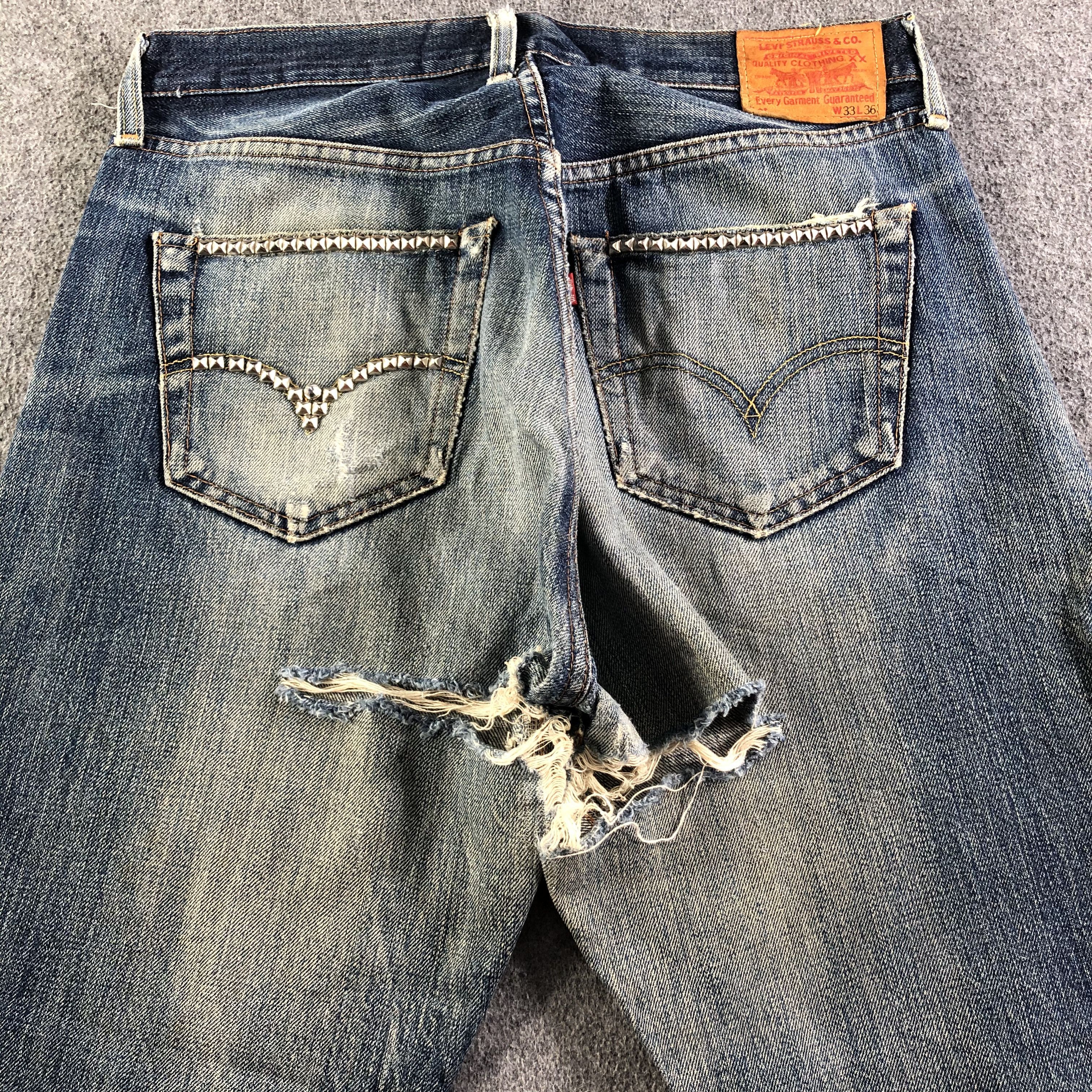 Levi's Vintage Distressed Levis 501 Jeans-J3694 Size US 32 / EU 48 - 4 Thumbnail