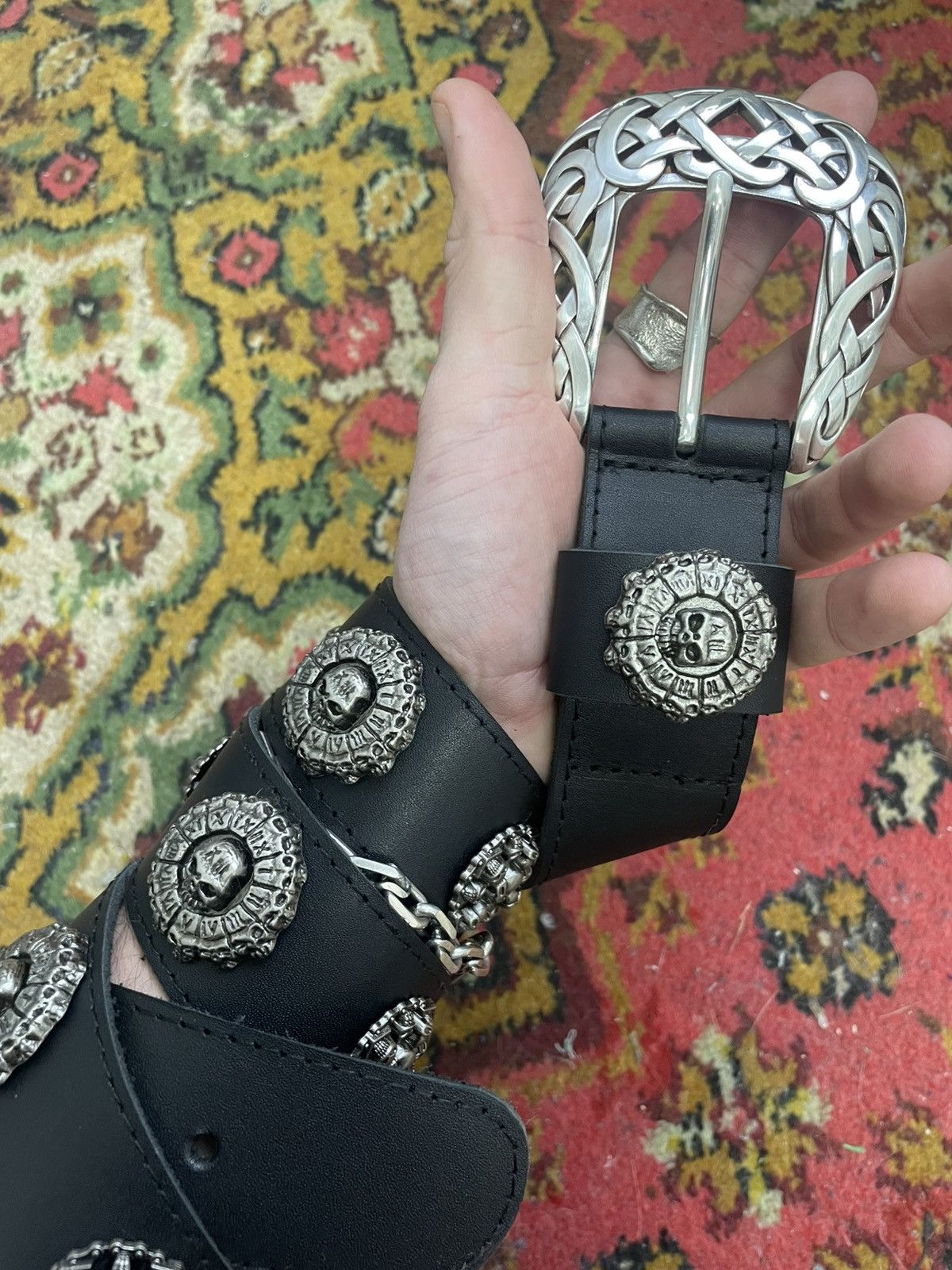 Japanese Brand Vintage Belts Y2K Rhinestones Punk leather belt Japanese Size ONE SIZE - 2 Thumbnail