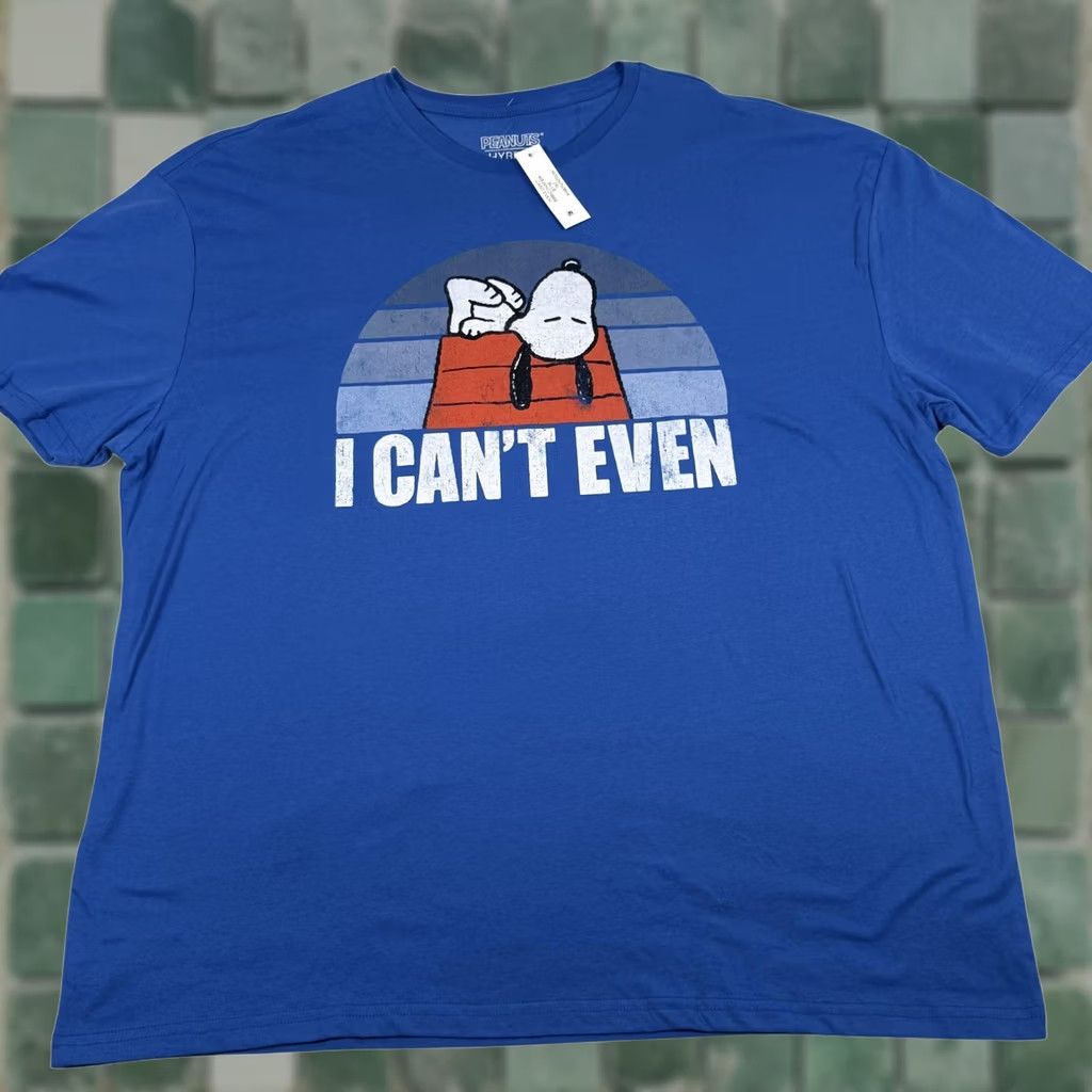 Peanuts Peanuts Snoopy Shirt Mens 2XL Blue I Can't Even Cartoon Graphic Tee New Size US XXL / EU 58 / 5 - 1 Thumbnail