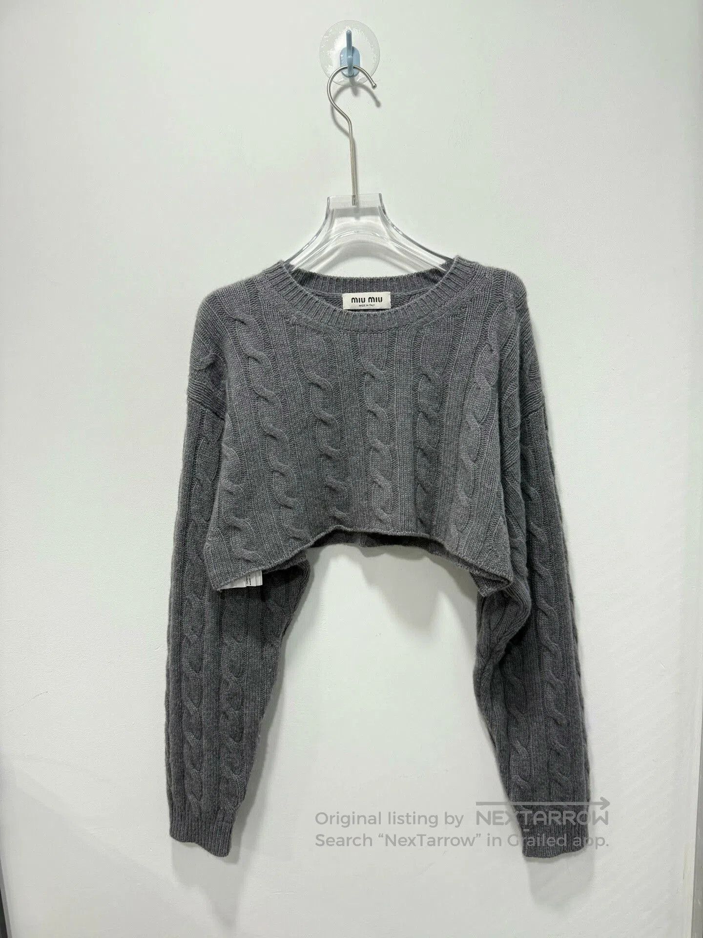 Miu Miu Miu Miu Gray Short Knit Sweater Size 38. Size S / US 4 / IT 40 - 1 Thumbnail