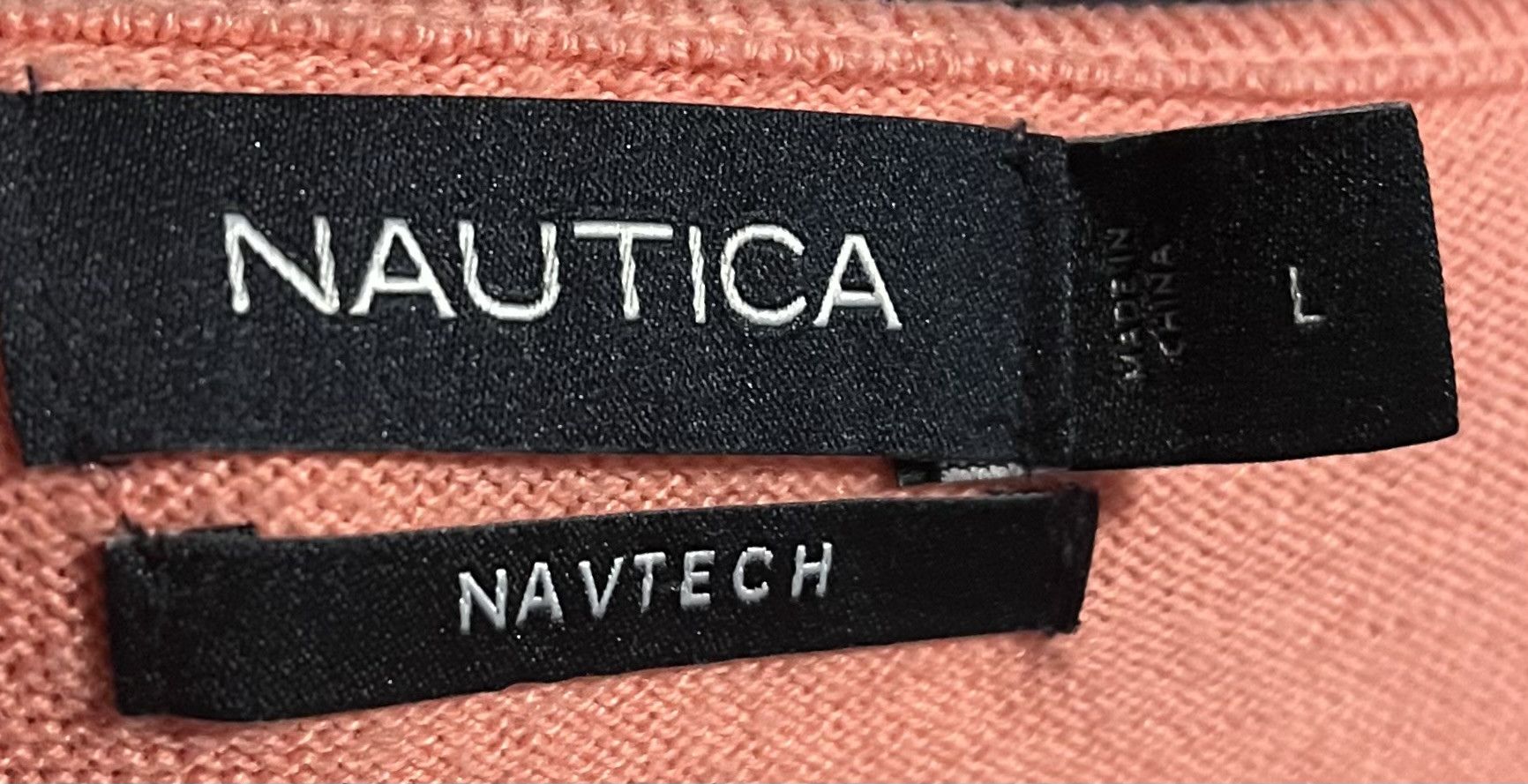 Nautica Nautica Navtech V-Neck Sweater Salmon Pink Embroidered Logo Size US L / EU 52-54 / 3 - 3 Thumbnail