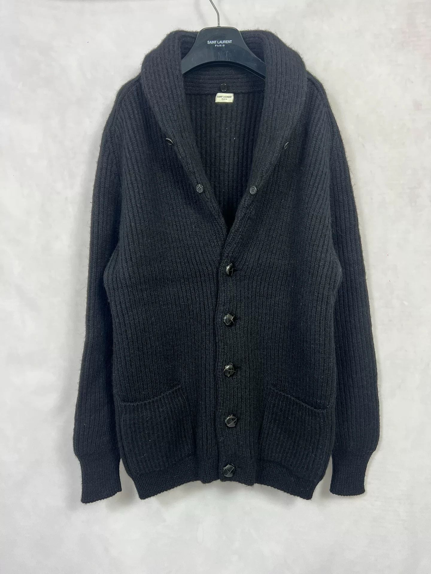 Saint Laurent Paris Saint Laurent Black Knit Cardigan Sweater Size US M / EU 48-50 / 2 - 1 Thumbnail