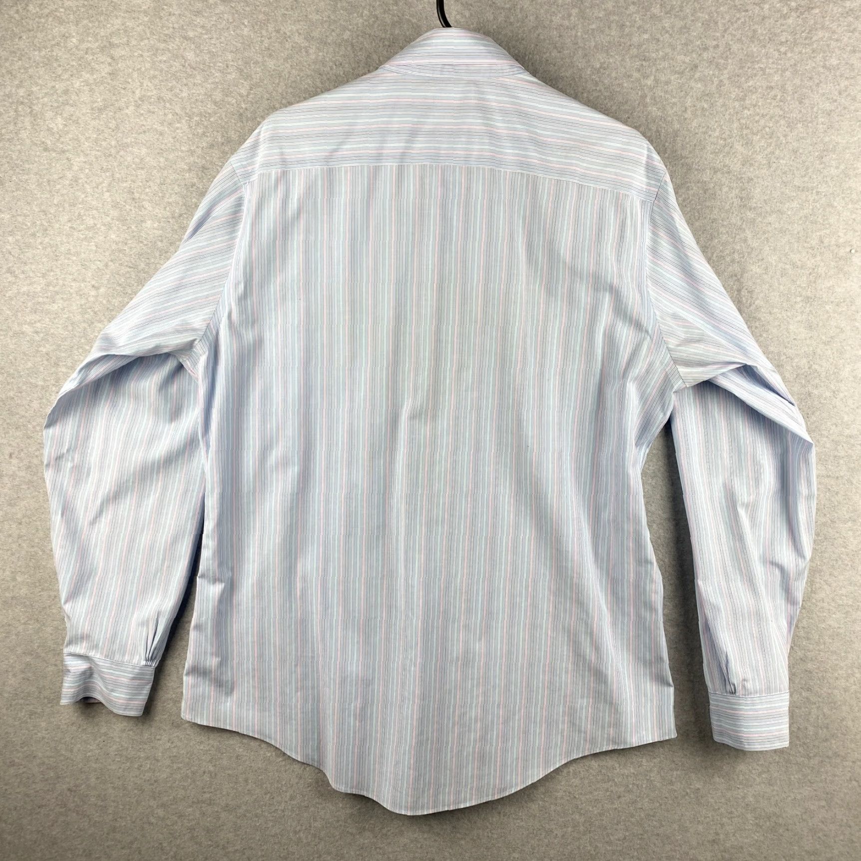 Brooks Brothers VINTAGE Brooks Brothers Button-Up Shirt Mens L Blue Pinstriped Slim Long Sleeve Size US L / EU 52-54 / 3 - 4 Thumbnail
