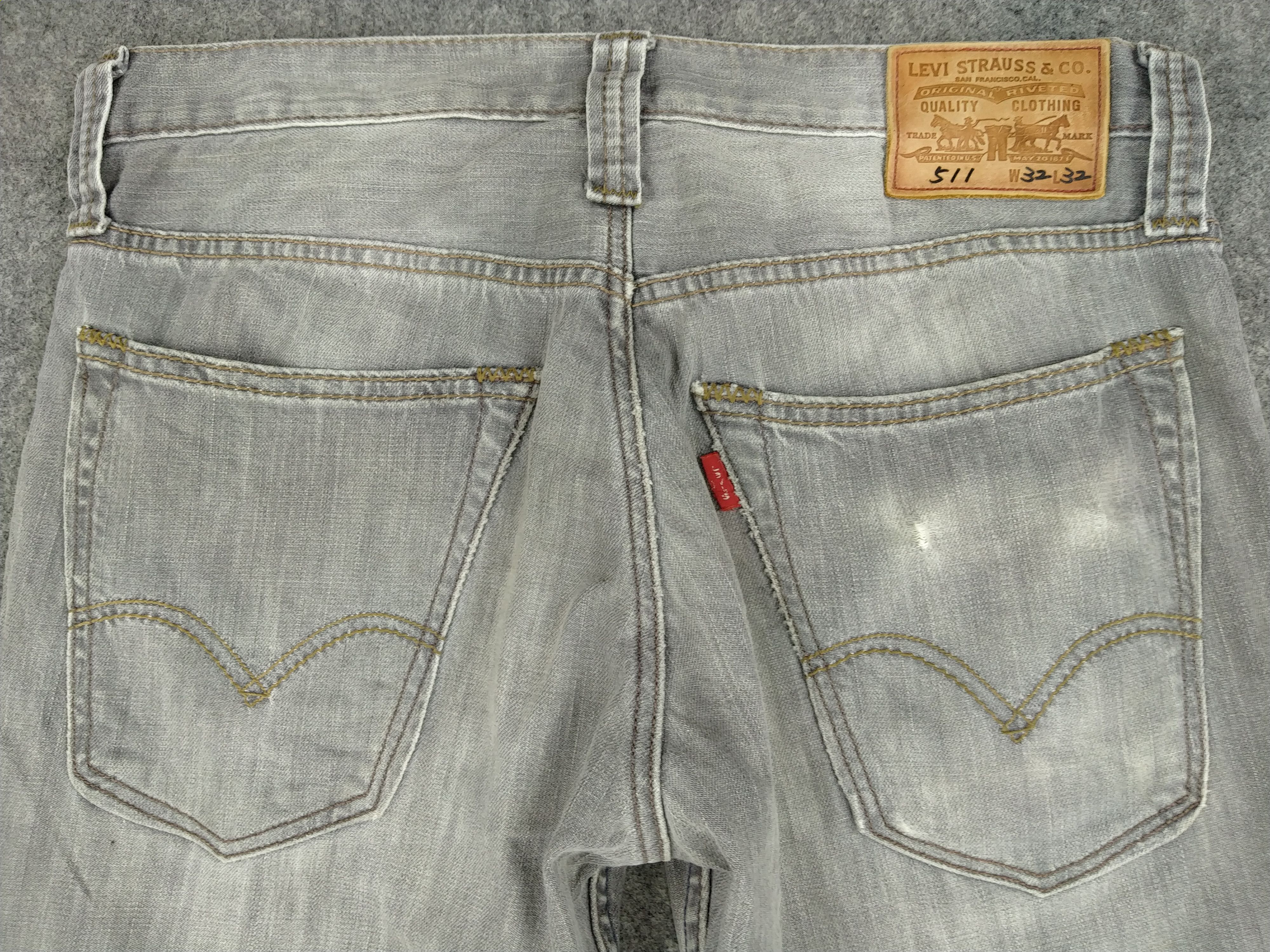 Levi's Light Grey Vintage Levi's 511 Jeans 33x28 Denim -JG025 Size US 33 - 4 Thumbnail