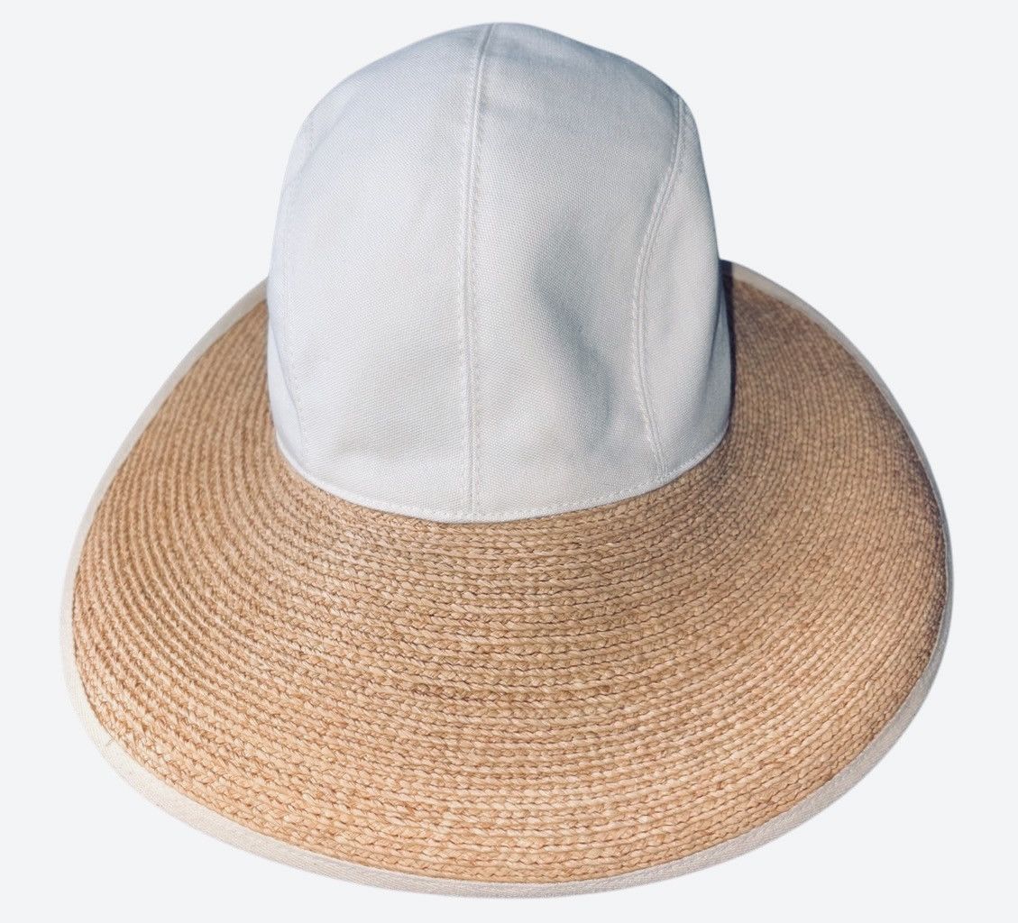 Designer Helen Kaminski “Miki” Raffia & Cotton Hat Size ONE SIZE - 1 Thumbnail