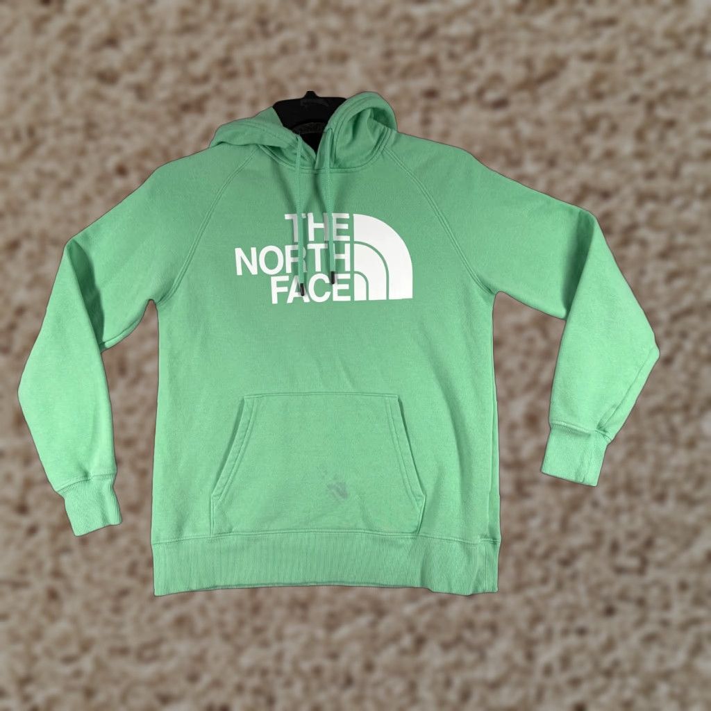 The North Face The North Face Hoodie Women S Green Pullover Sweater Jersey Cotton Blend Logo Floral Pockets Regular 34 in Chest Size S / US 4 / IT 40 - 1 Thumbnail
