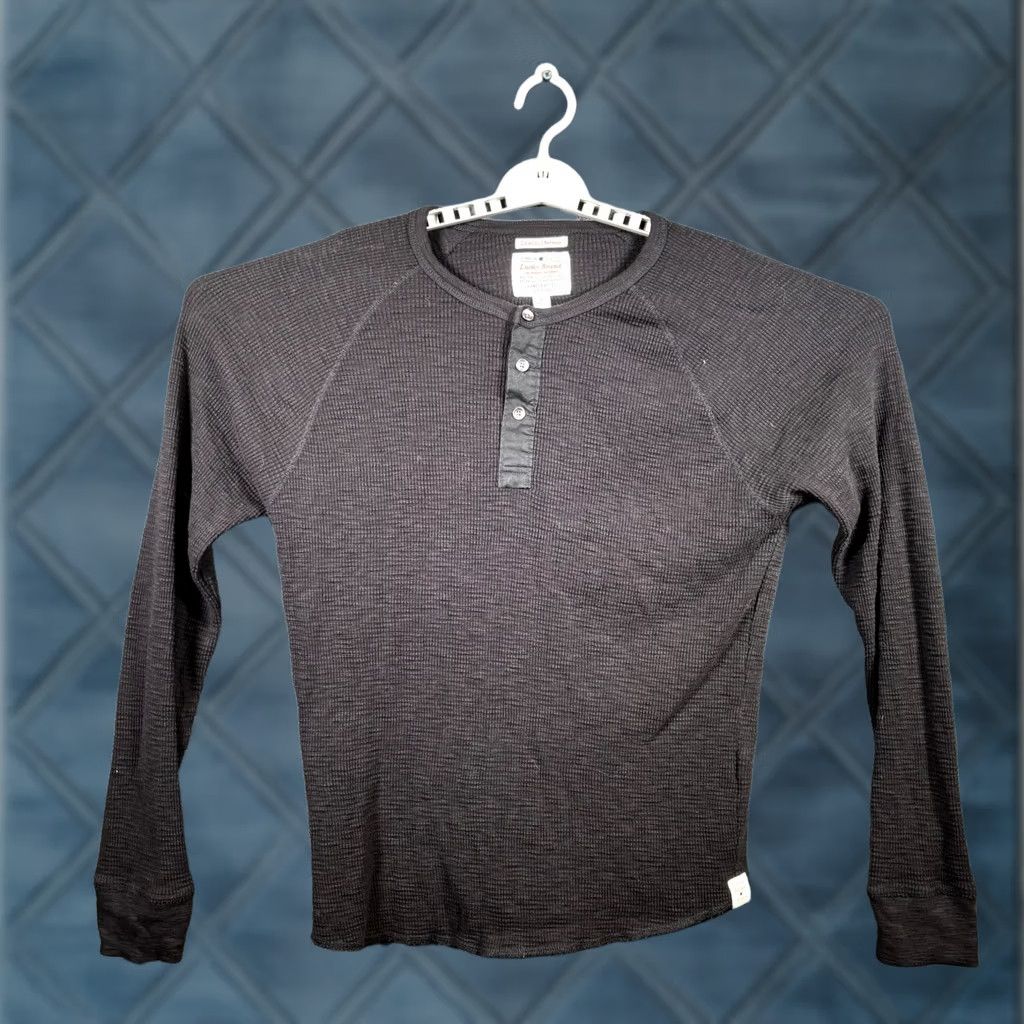Lucky Brand Lucky Brand Thermal T-Shirt Men’s L Black Waffle Knitted Henley Raglan Sleeve Size US L / EU 52-54 / 3 - 1 Thumbnail