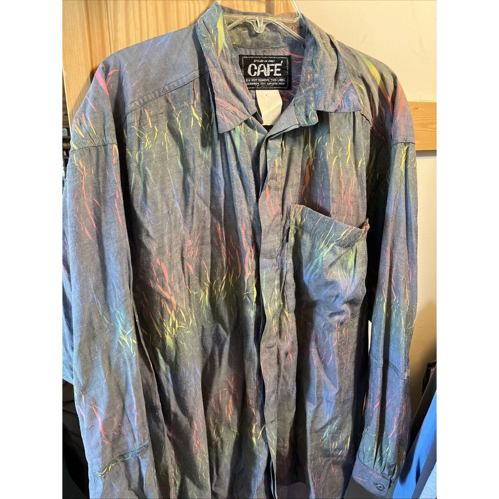 Other Vintage Cafe Italy Shirt Men’s L Gray Cotton lightweight Size US L / EU 52-54 / 3 - 2 Thumbnail