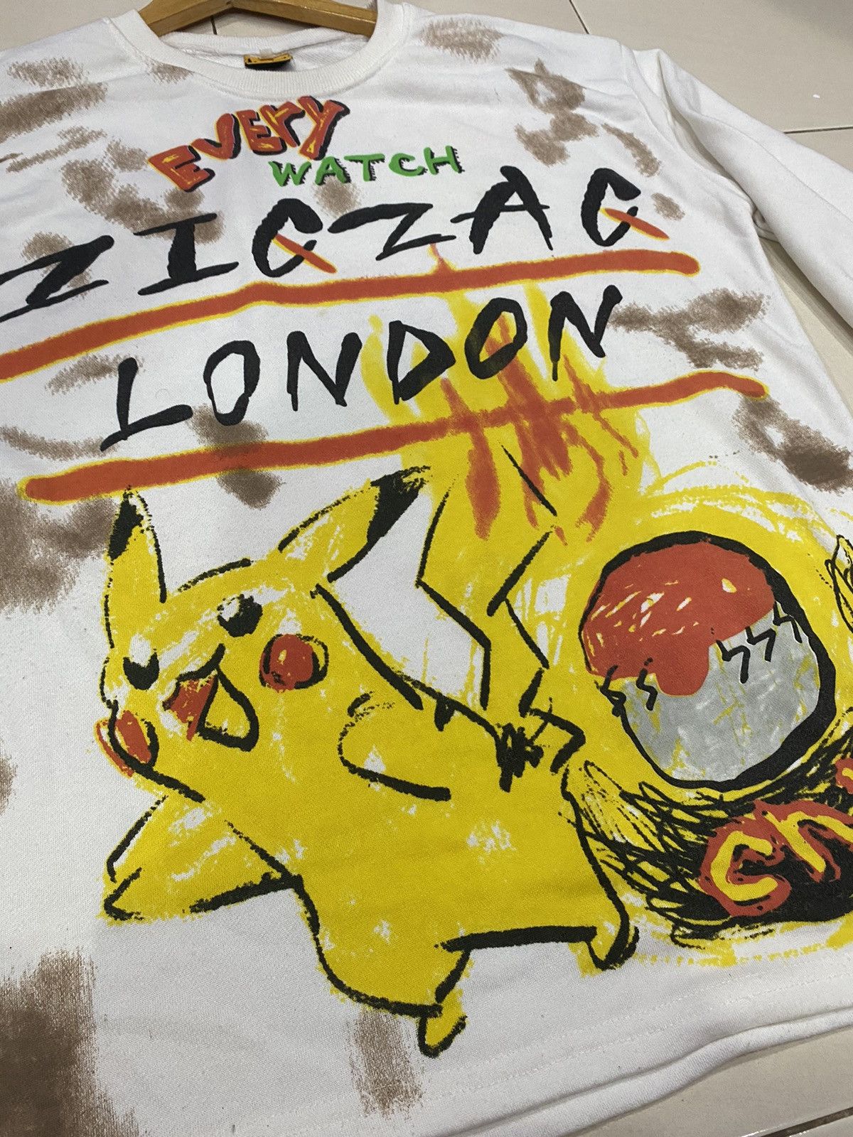 Pokemon Vintage Pokemon Pikachu Full Print Crayon Sweatshirt Size US XL / EU 56 / 4 - 2 Thumbnail
