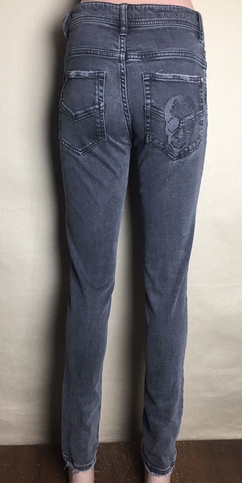 Zadig & Voltaire Zadig & Voltaire Grey Skull Logo Slim Jeans Pants XS Size 25" / US 0 / IT 36 - 6 Thumbnail