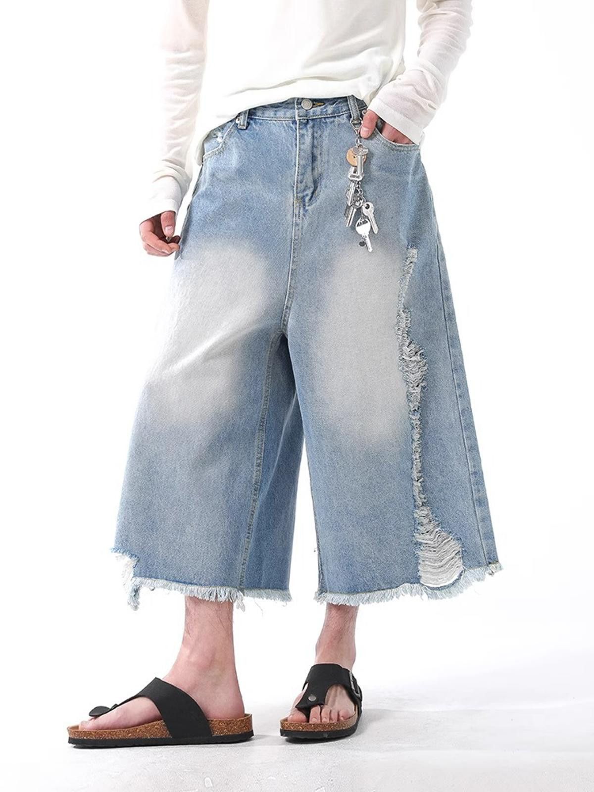 Vintage Distressed Denim Shorts Size US 32 / EU 48 - 1 Thumbnail