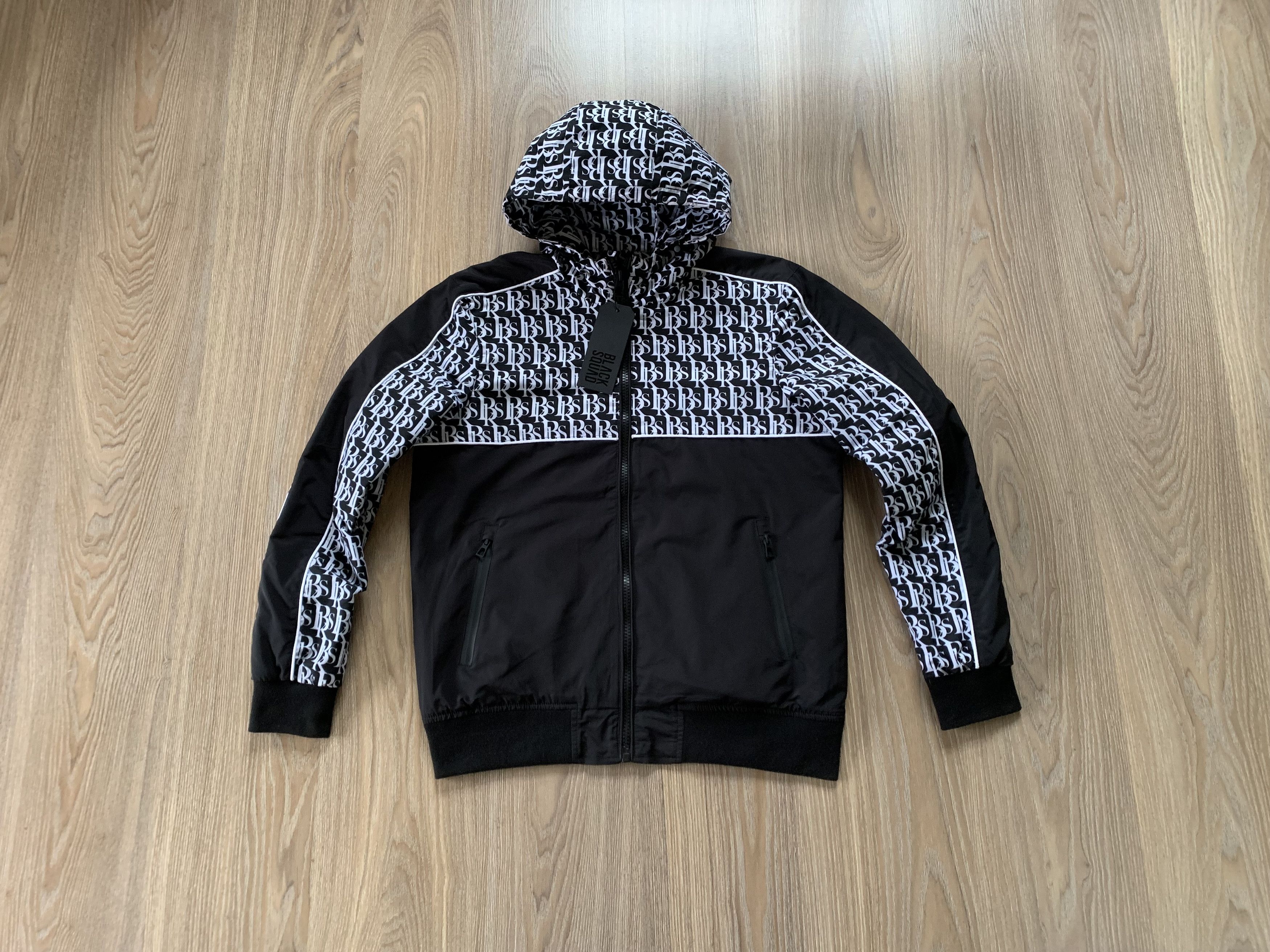Designer Black Squad Hood Monogramm Zip Jacket Size US M / EU 48-50 / 2 - 1 Thumbnail