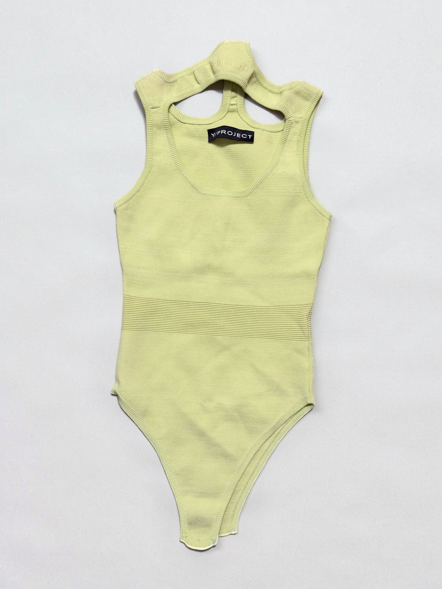 Y/Project y / project Yellow Cutout Knit Bodysuit (Size 8) Size XS / US 0-2 / IT 36-38 - 1 Thumbnail