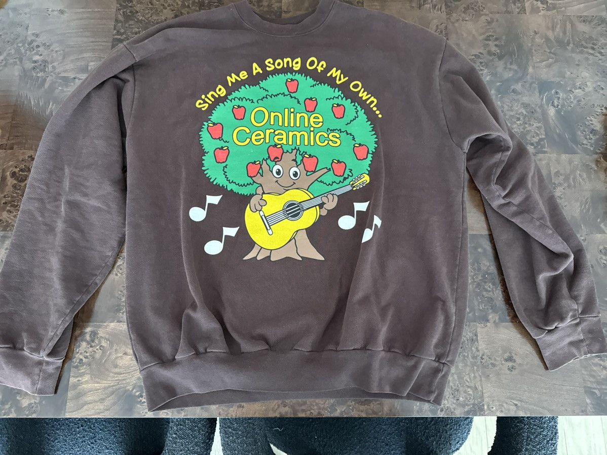 image of Online Ceramics Brown Apple Tree Crewneck, Men's (Size XL)