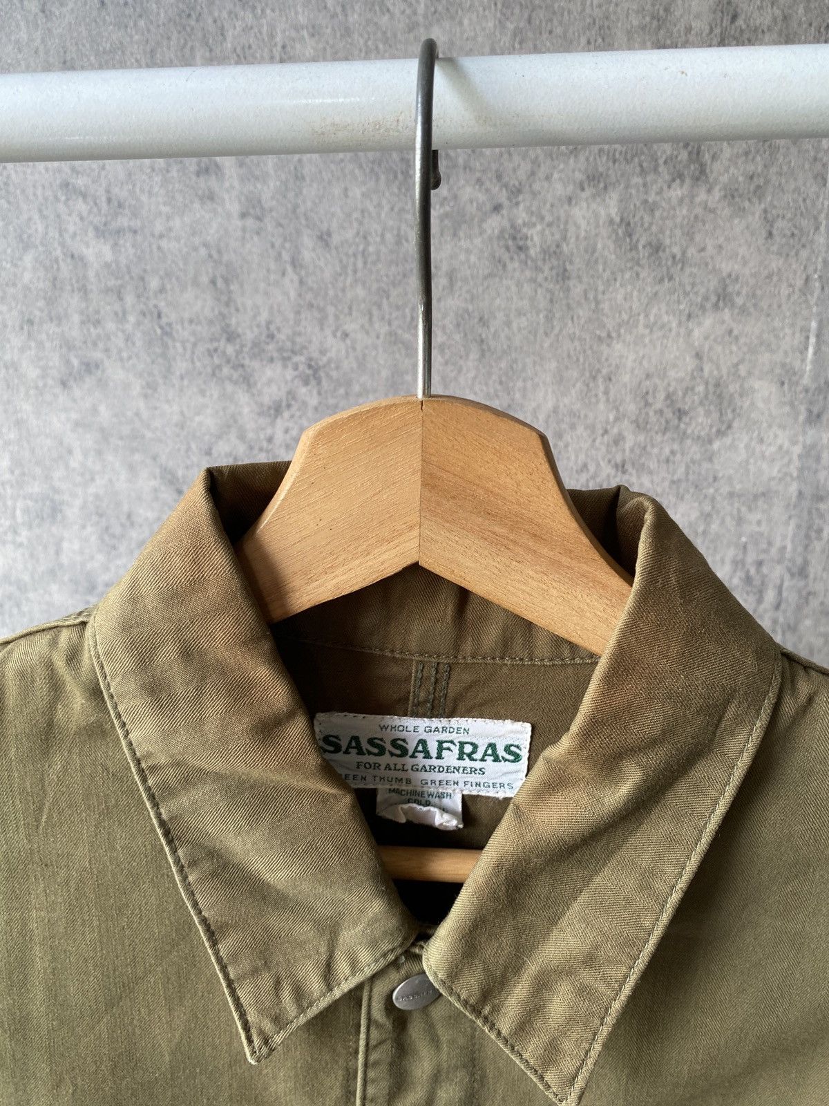 Sassafras Sassafras Japan Olive Green Sunfaded Button Jacket Size US M / EU 48-50 / 2 - 8 Thumbnail