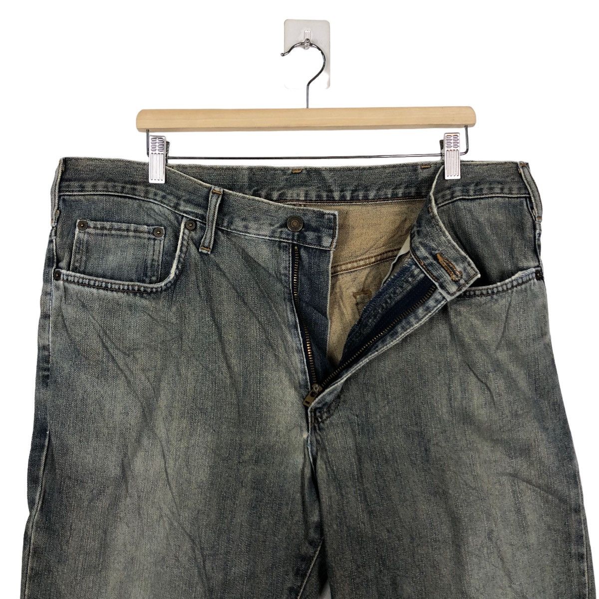 Japanese Brand 🔥90’s Vintage Edwin Distressed Denim Jeans Blue Tag Japan Size US 40 / EU 56 - 10 Thumbnail