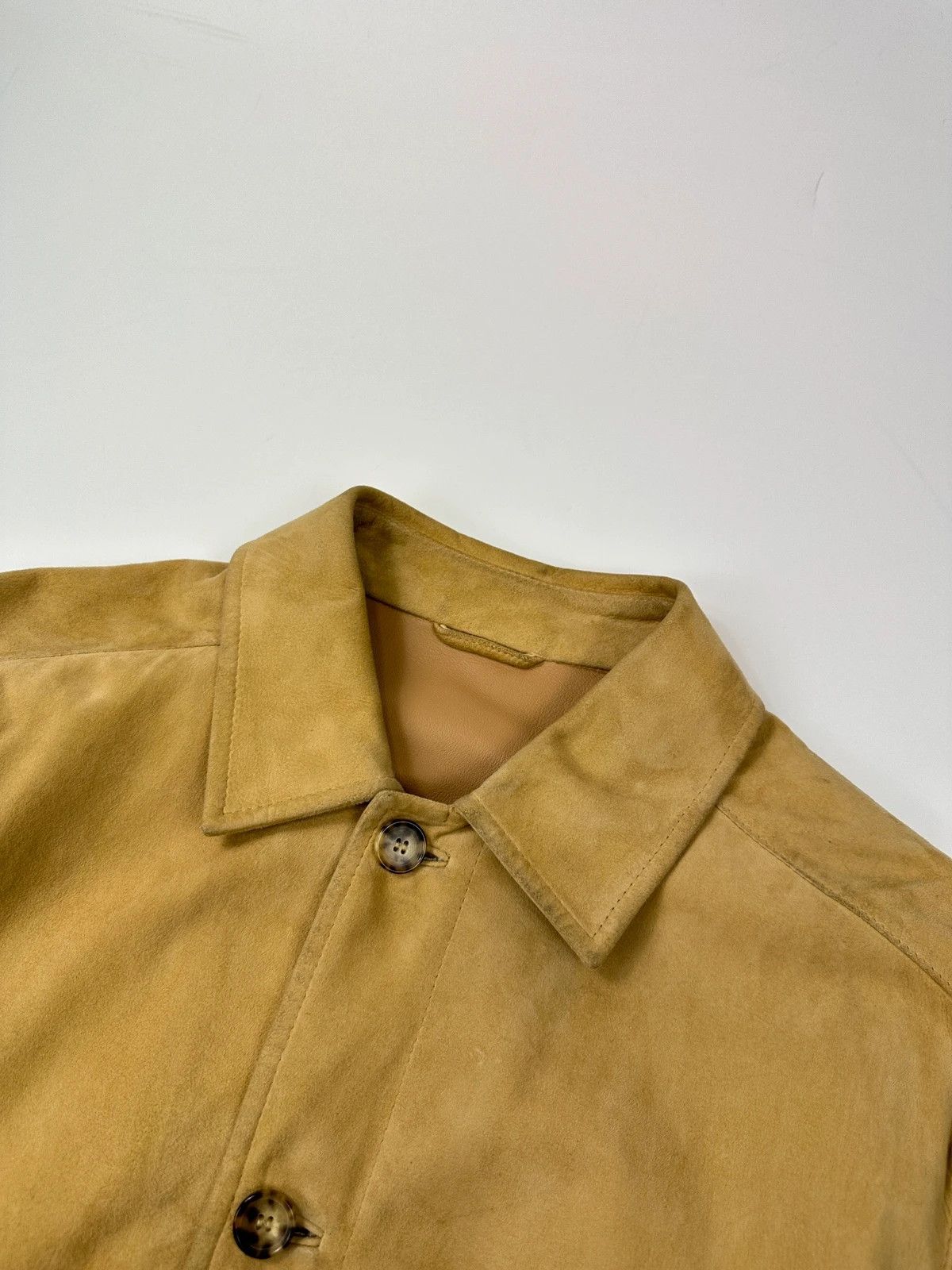 Lanvin Lanvin Paris 90s Beige Suède Leather Bomber Button Up Jacket Size US M / EU 48-50 / 2 - 2 Thumbnail