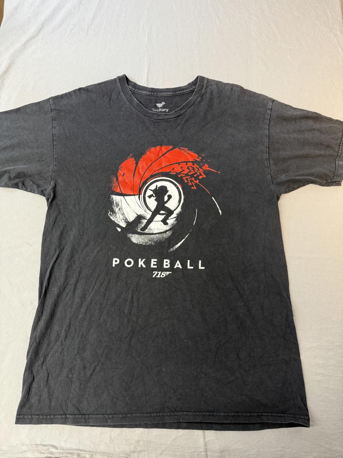 Teefury Pokemon T-shirt Pokeball 718 James Bond Tee - L Size US L / EU 52-54 / 3 - 1 Thumbnail