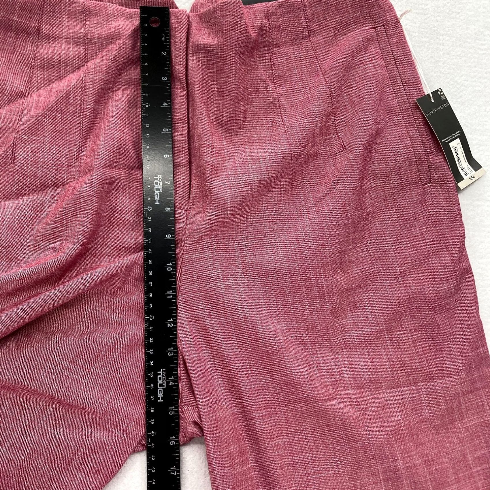 Worthington Worthington Dress Pant Women's 14 Straight Leg Crop Red Stretch Fabric High Rise Pants Size 36" / US 14 / IT 50 - 7 Thumbnail