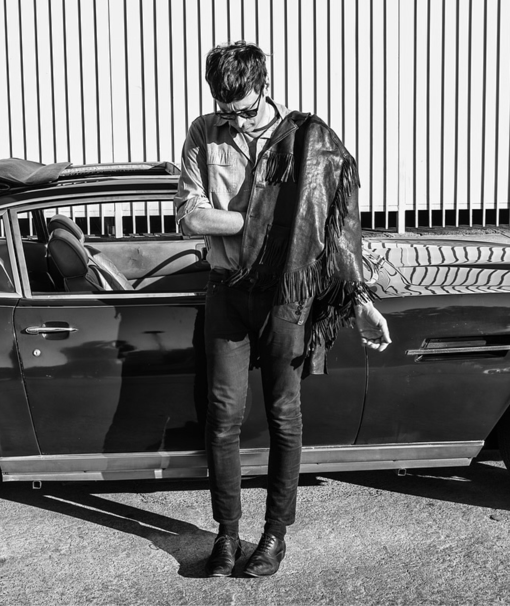 Hedi Slimane × Saint Laurent Paris NEW AW13 L12 CURTIS WESTERN FRINGED LAMBSKIN JACKET Size US M / EU 48-50 / 2 - 18 Thumbnail