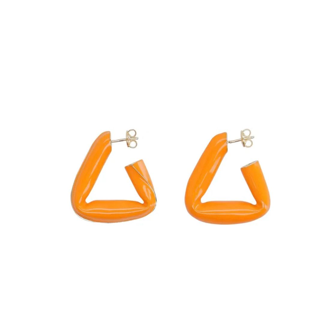 Bottega Veneta o1mle0325 Size: OS / Fold Earrings in Orange Size ONE SIZE - 1 Thumbnail