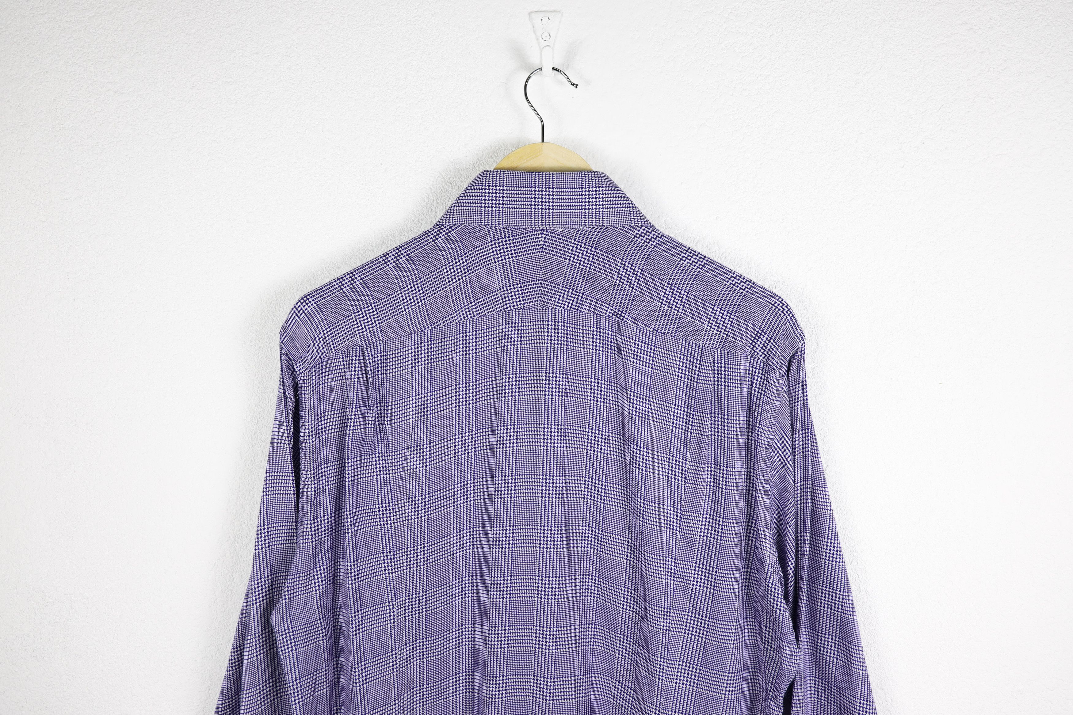 Tom Ford Tom Ford Blue Houndstooth Plaid Check Formal Classic Shirt Size US XL / EU 56 / 4 - 8 Thumbnail