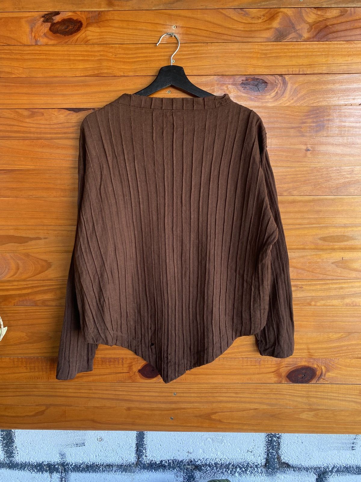 Issey Miyake Vintage HAI Sporting Gear Brown Ribbed Knit Top Issey Miyake Size M / US 6-8 / IT 42-44 - 10 Thumbnail