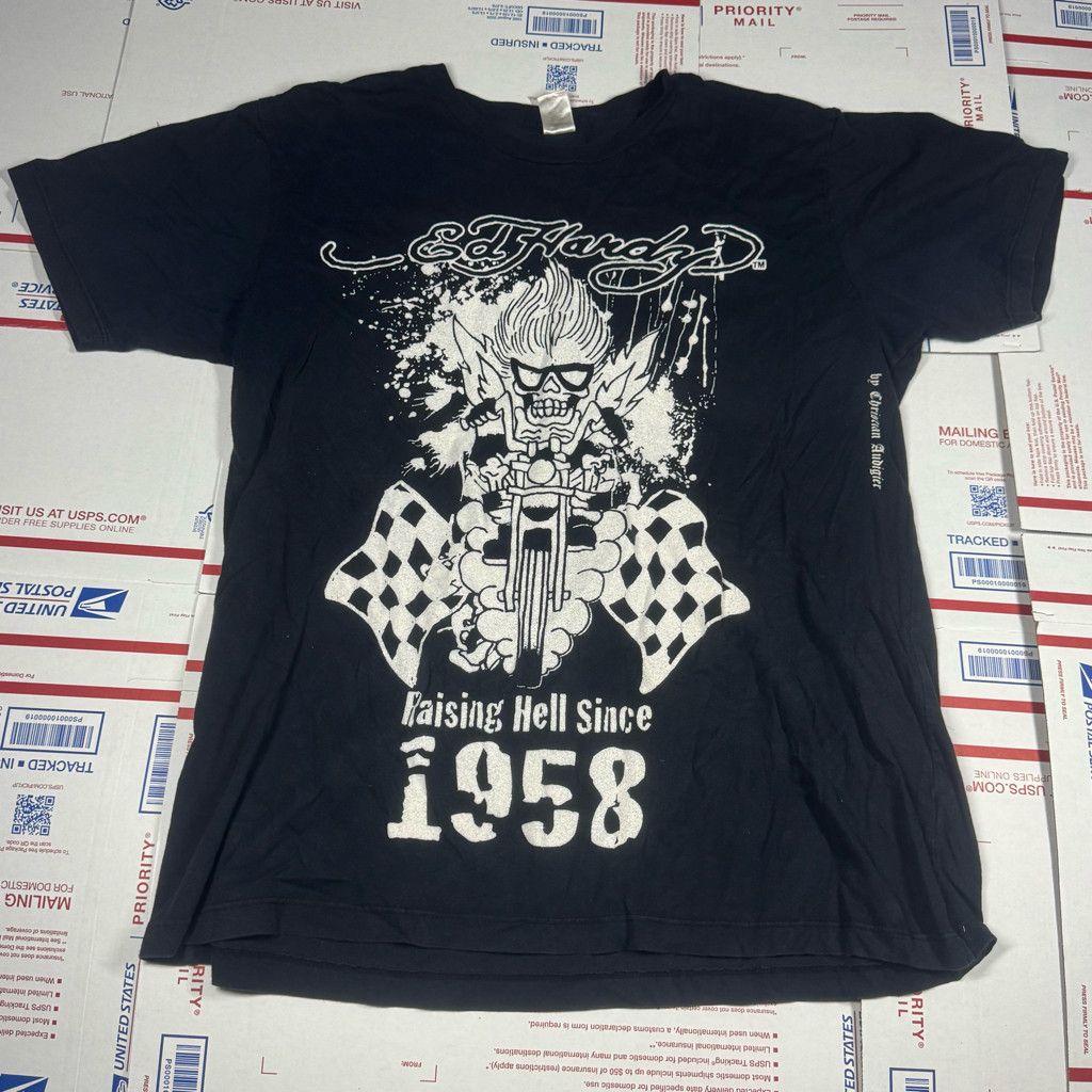 Ed Hardy Ed Hardy T-Shirt Adult XL Black Biker Tattoo Raising Hell Size US XL / EU 56 / 4 - 1 Thumbnail