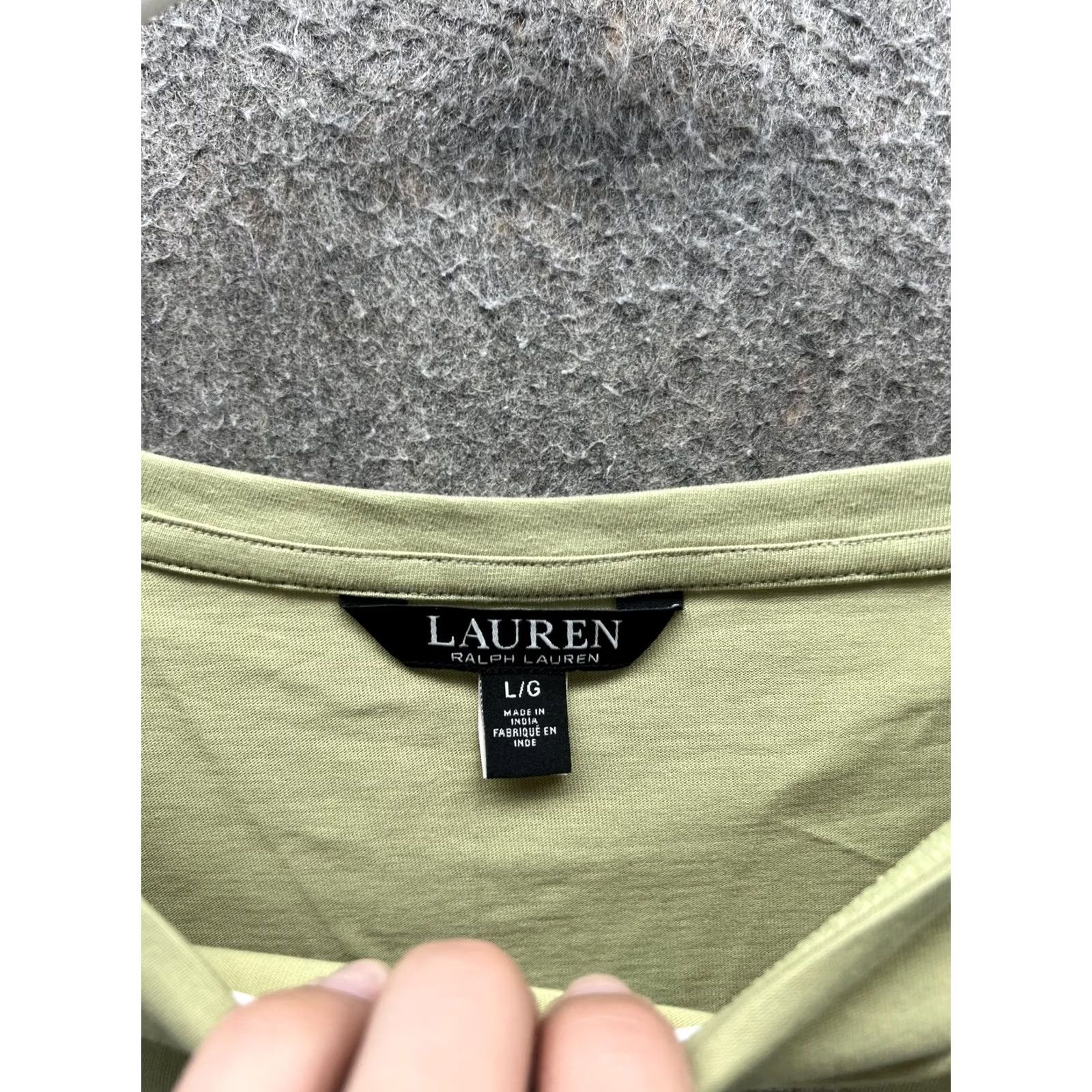 Ralph Lauren Lauren Ralph Lauren Shirt Womens Large Green Scoop Dolman Embroidered Jersey Size L / US 10 / IT 46 - 2 Thumbnail