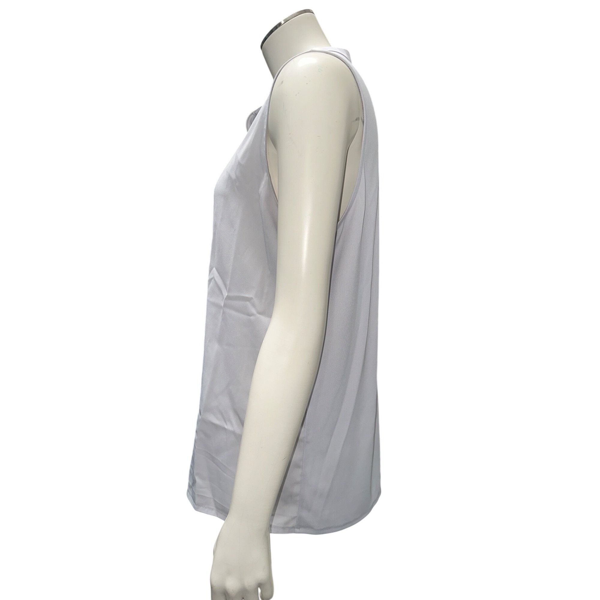 Ann Taylor Ann Taylor Medium Scallop Trim Sleeveless Blouse Gray Minima Size M / US 6-8 / IT 42-44 - 4 Thumbnail