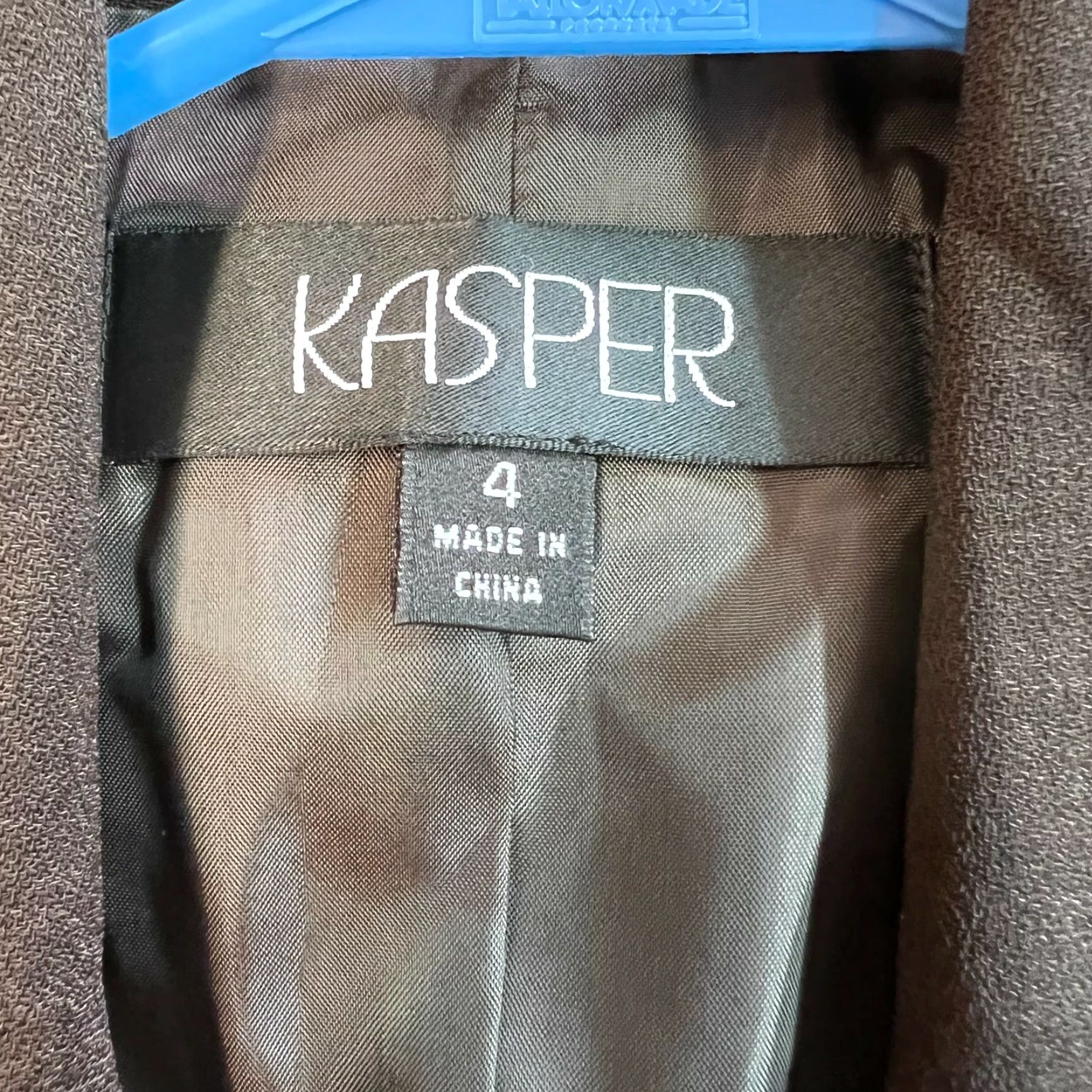 Kasper Kasper Womens Blazer Jacket Notch Brown Three-Button Long Sleeve Size 4 Size S / US 4 / IT 40 - 6 Thumbnail
