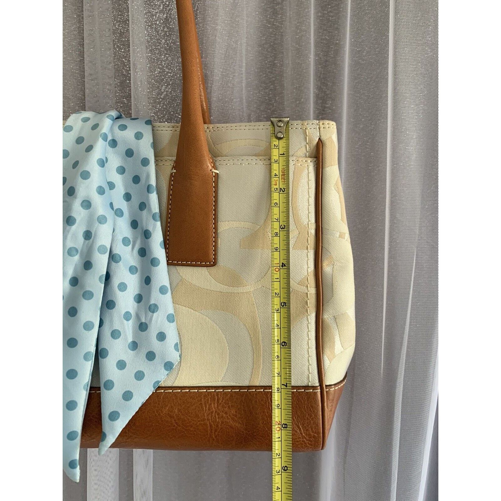 Coach Coach Cream Canvas Leather Handbag 11821 Feet Made Jan 2008 Size ONE SIZE - 22 Thumbnail