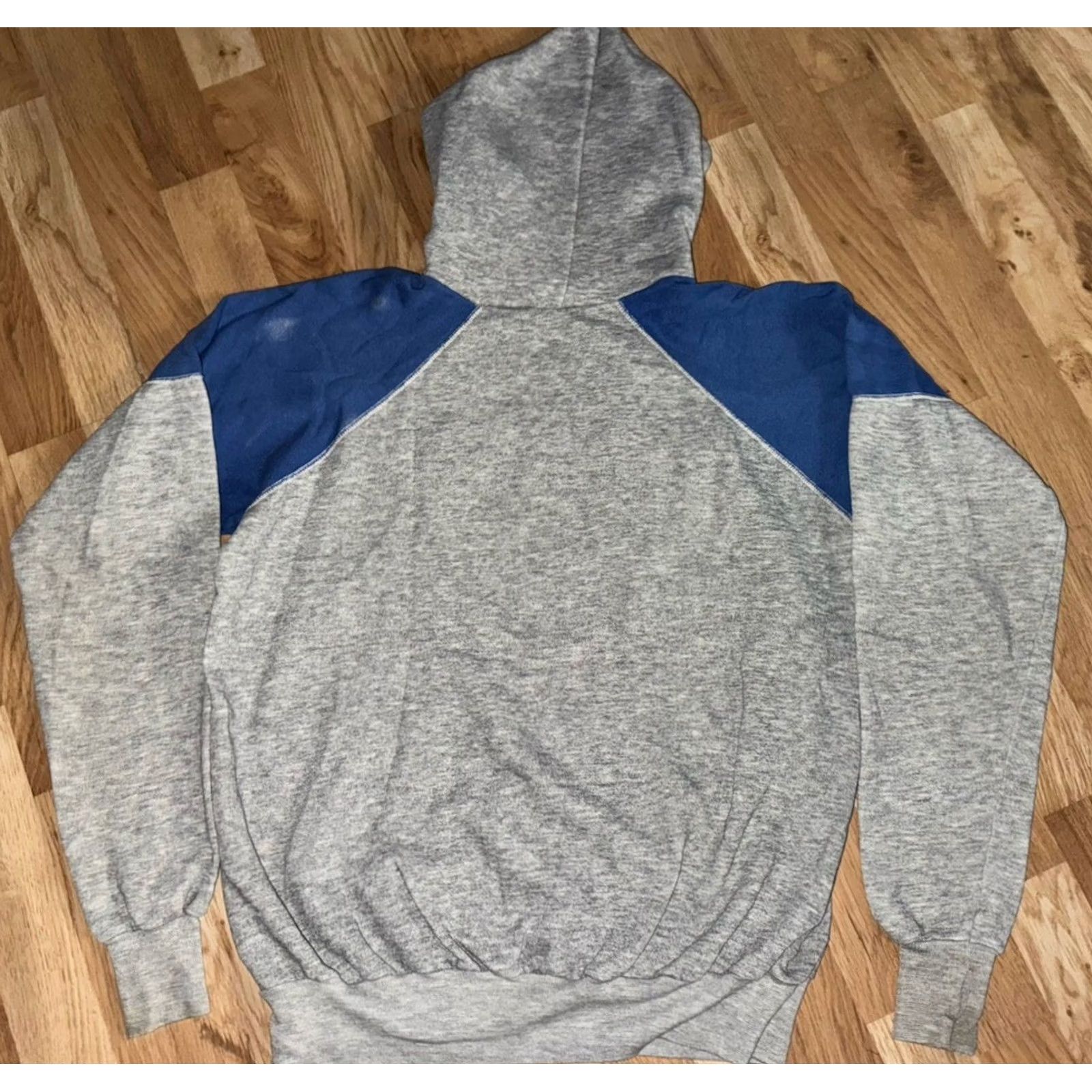 Vintage VINTAGE 70s 80s Hoodie Pullover Size XL Grey Blue Soft GUC Size US XL / EU 56 / 4 - 5 Thumbnail