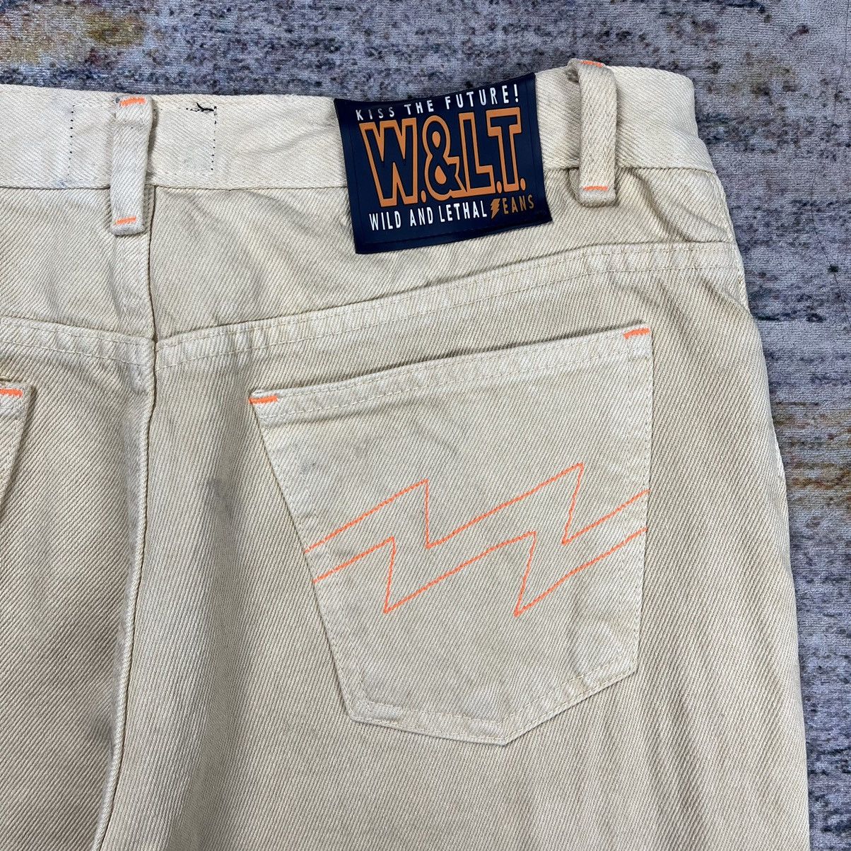 Walter Van Beirendonck Vintage archive W&LT Kiss The Future flared denim pants Size US 31 - 5 Thumbnail
